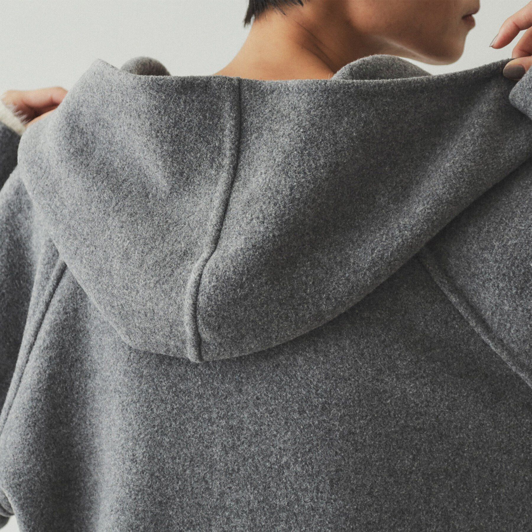 OPAQUE.CLIP「ウール混フードショールカラーミドルコート」|その他|