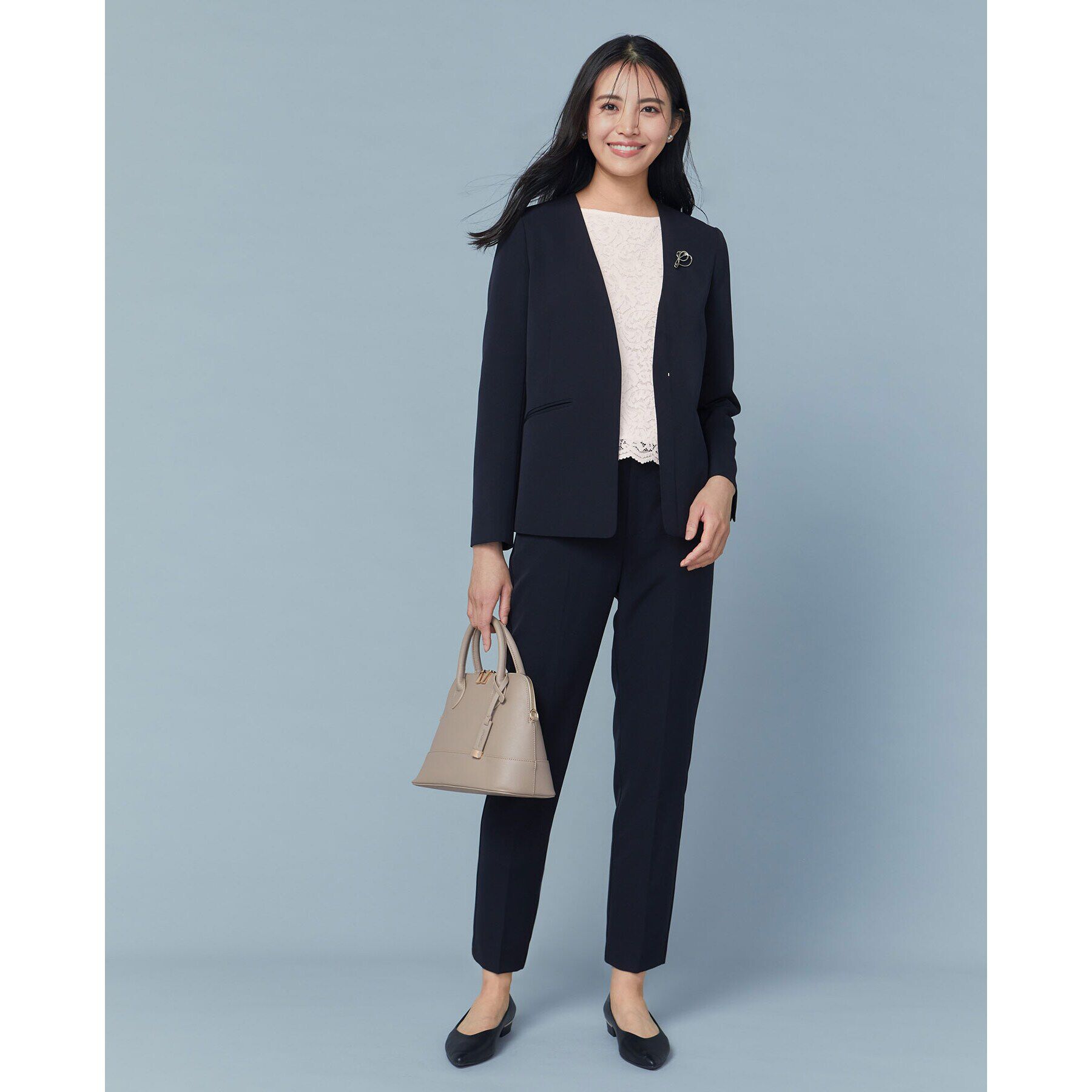 OPAQUE.CLIP「《通勤・セレモニー対応》レースブラウス【洗濯機洗い可】」|シャツ・ブラウス|