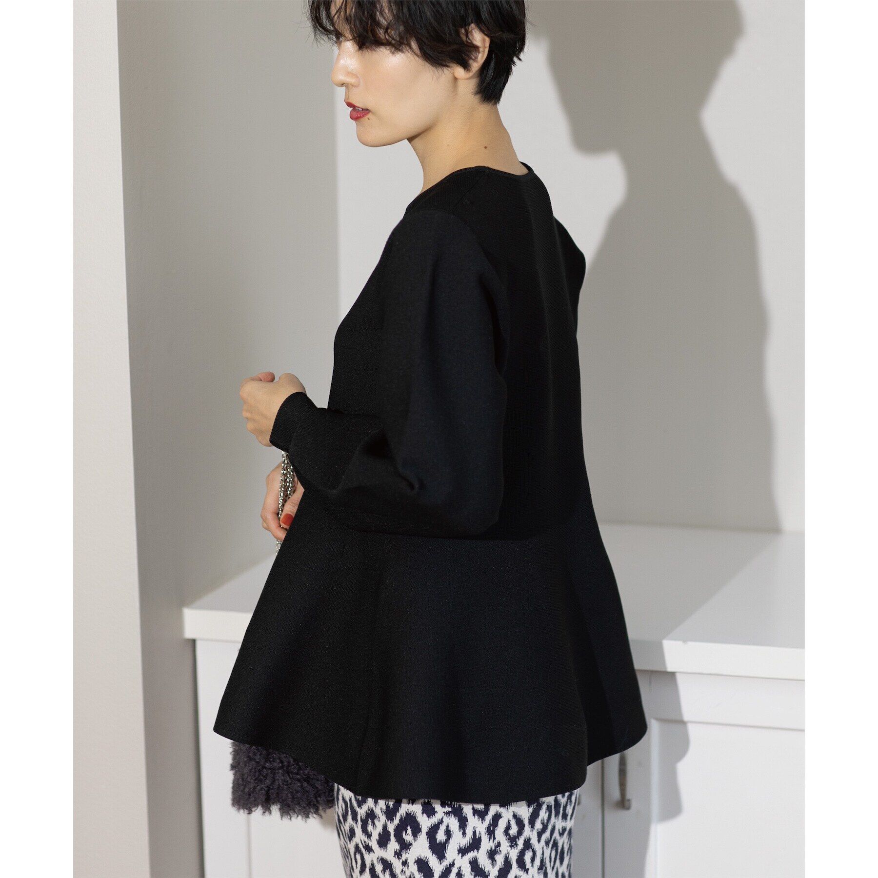 OPAQUE.CLIP「《5color》シームレスペプラムニット【洗濯機洗い可】」|ニット・セーター|