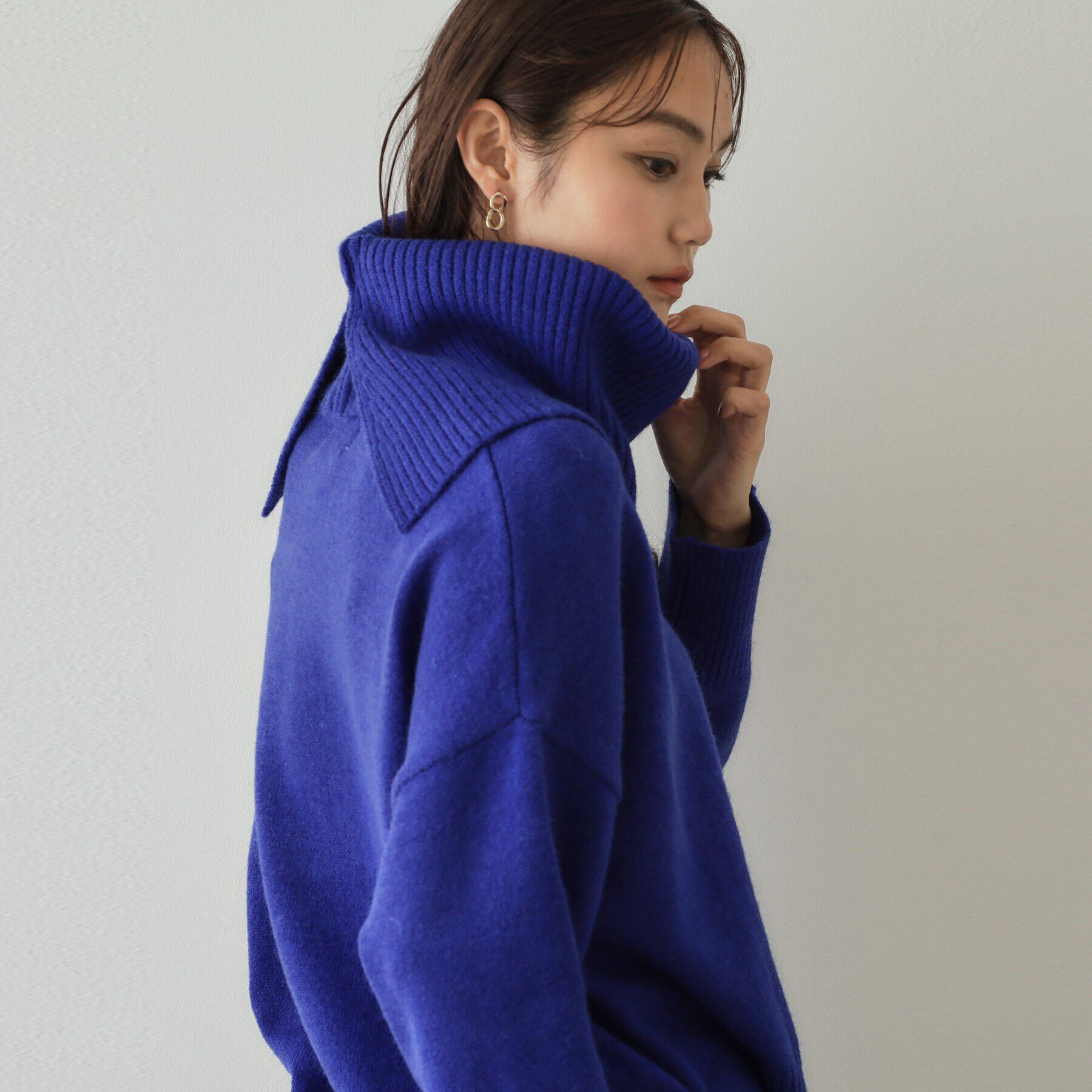 OPAQUE.CLIP「2WAYネックウォーマー付ニット【洗濯機洗い可】」|ニット・セーター|