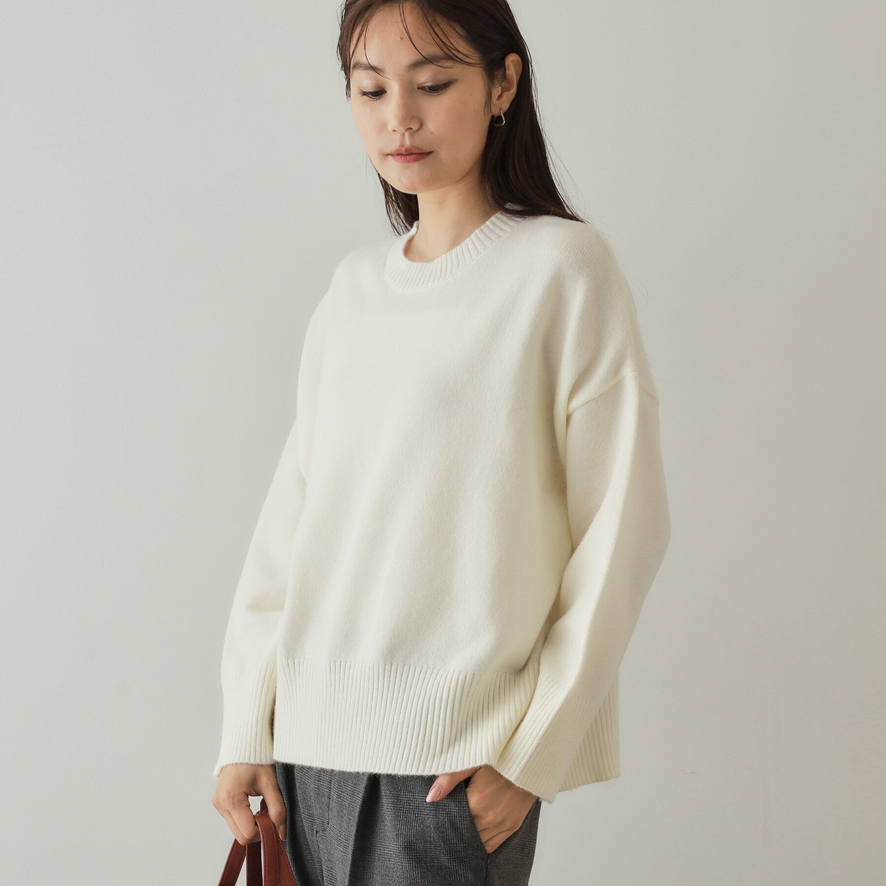 OPAQUE.CLIP「2WAYネックウォーマー付ニット【洗濯機洗い可】」|ニット・セーター|