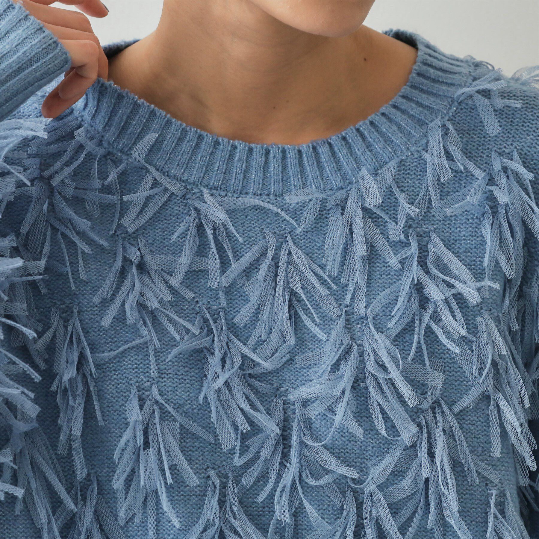 OPAQUE.CLIP「チュールテープヤーンニット【洗濯機洗い可】」|ニット・セーター|