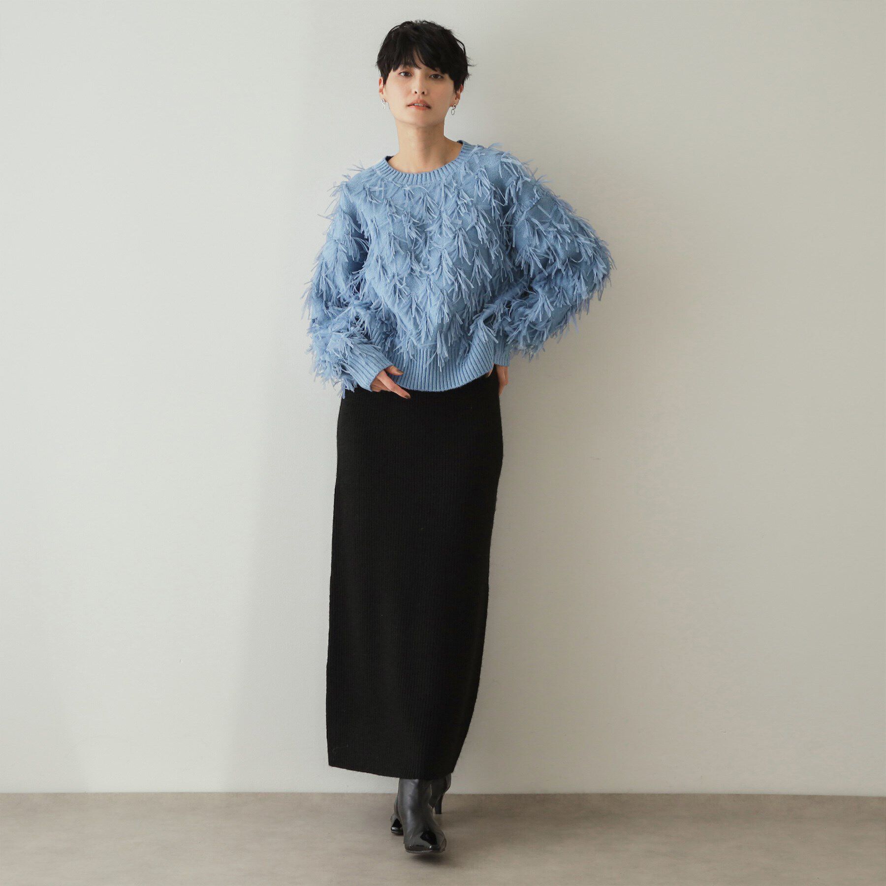 OPAQUE.CLIP「チュールテープヤーンニット【洗濯機洗い可】」|ニット・セーター|