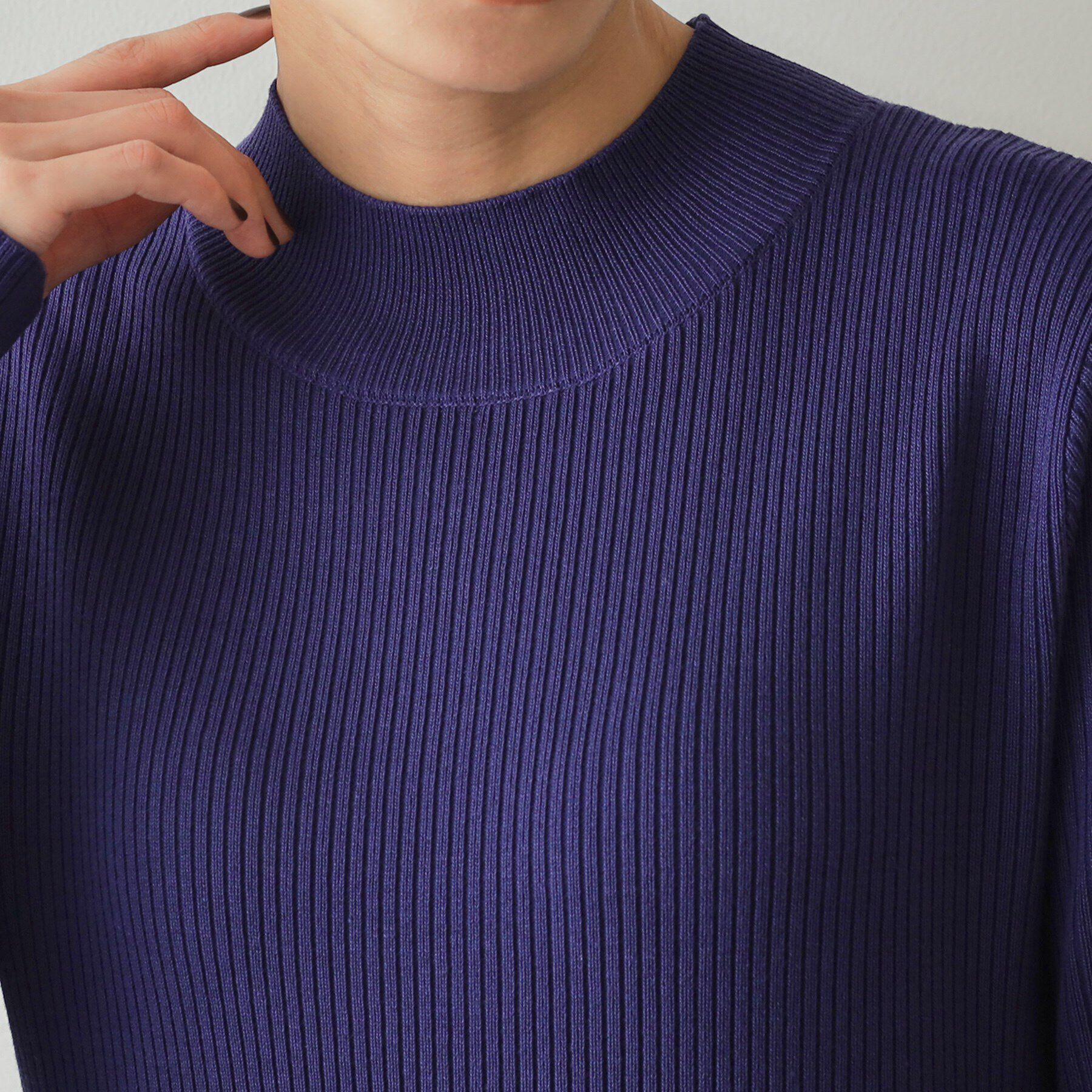 OPAQUE.CLIP「ニット&times;ドット柄 ドッキングニットワンピース」|ワンピース|