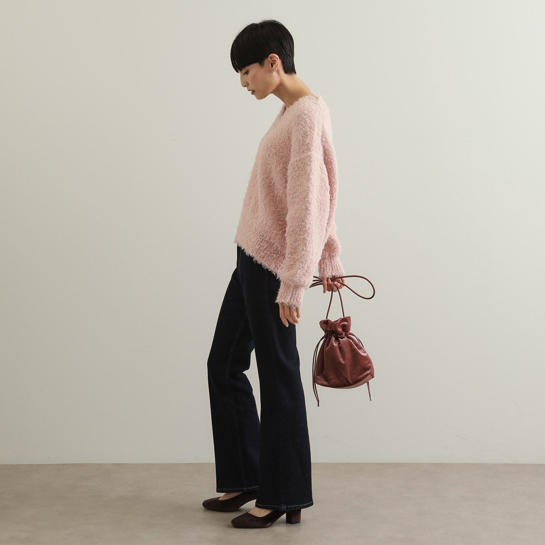 OPAQUE.CLIP「Vネックローゲージニット【洗濯機洗い可／抗ピル】」|ニット・セーター|