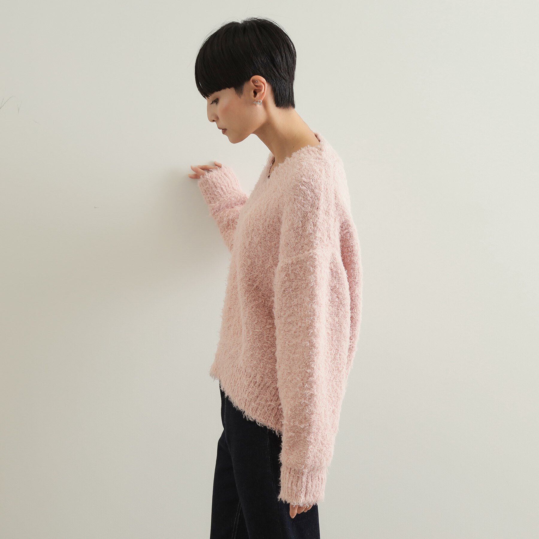 OPAQUE.CLIP「Vネックローゲージニット【洗濯機洗い可／抗ピル】」|ニット・セーター|