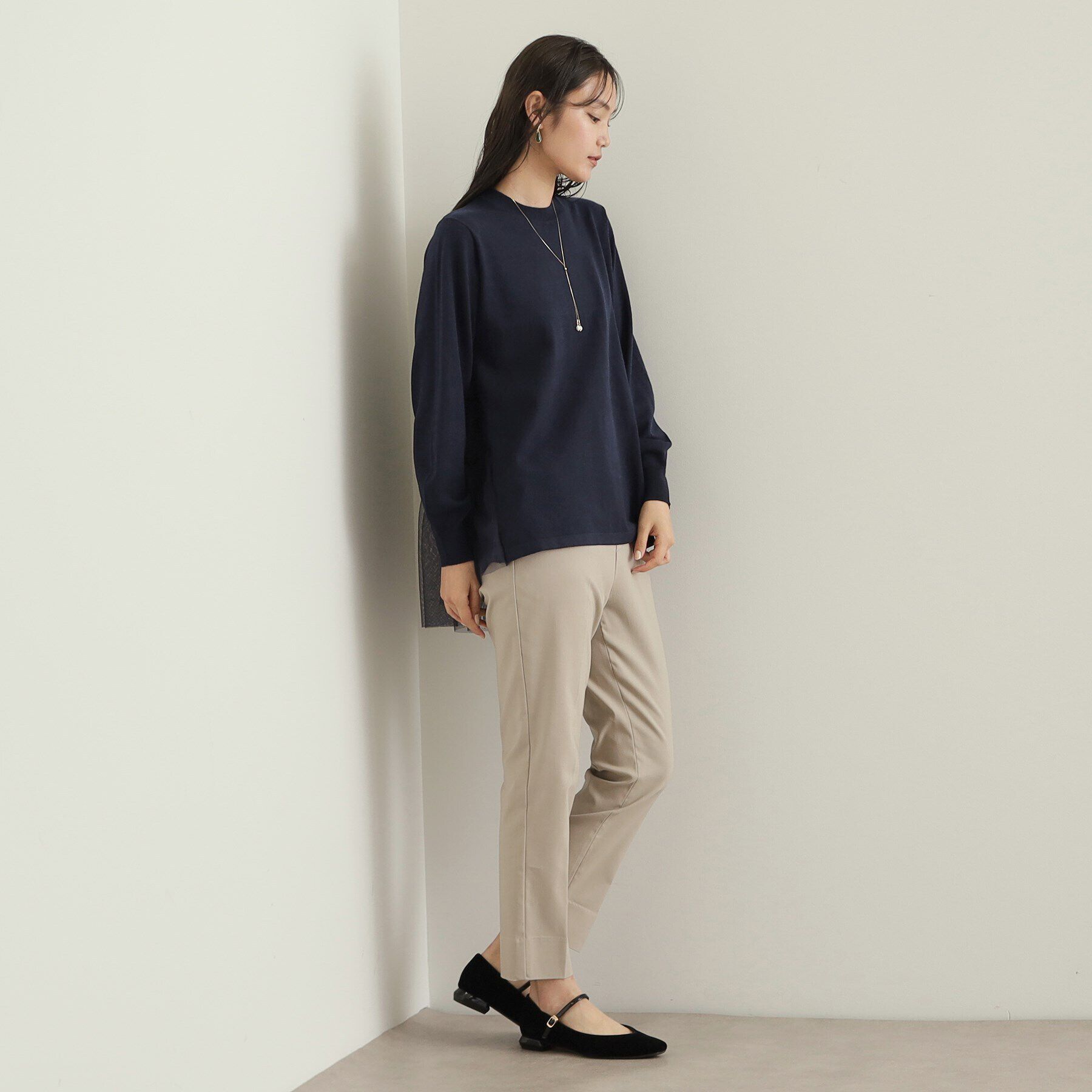 OPAQUE.CLIP「チュールドッキングティアードニット【洗濯機洗い可】」|ニット・セーター|