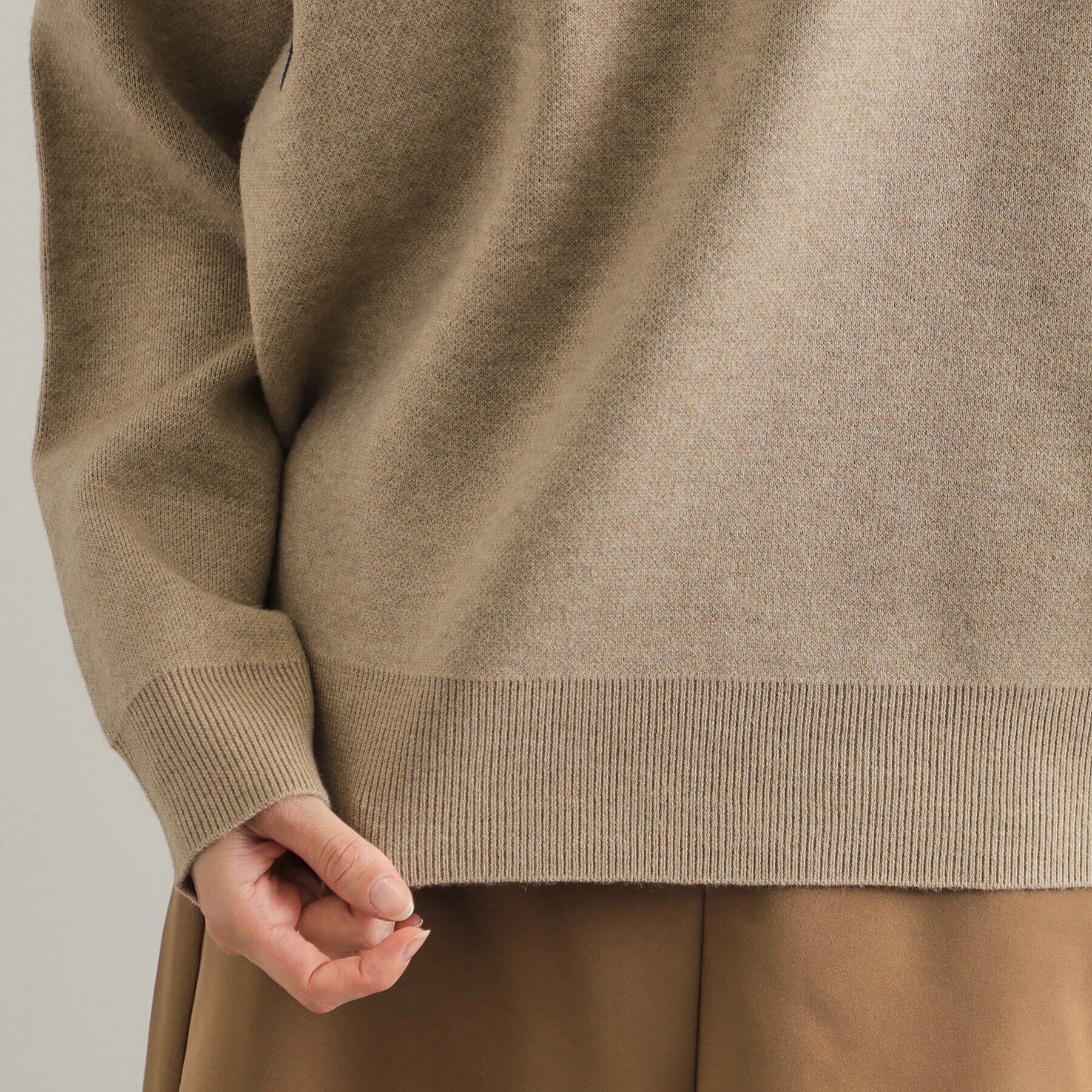 OPAQUE.CLIP「カレッジ風ロゴジャカードニット【洗濯機洗い可】」|ニット・セーター|