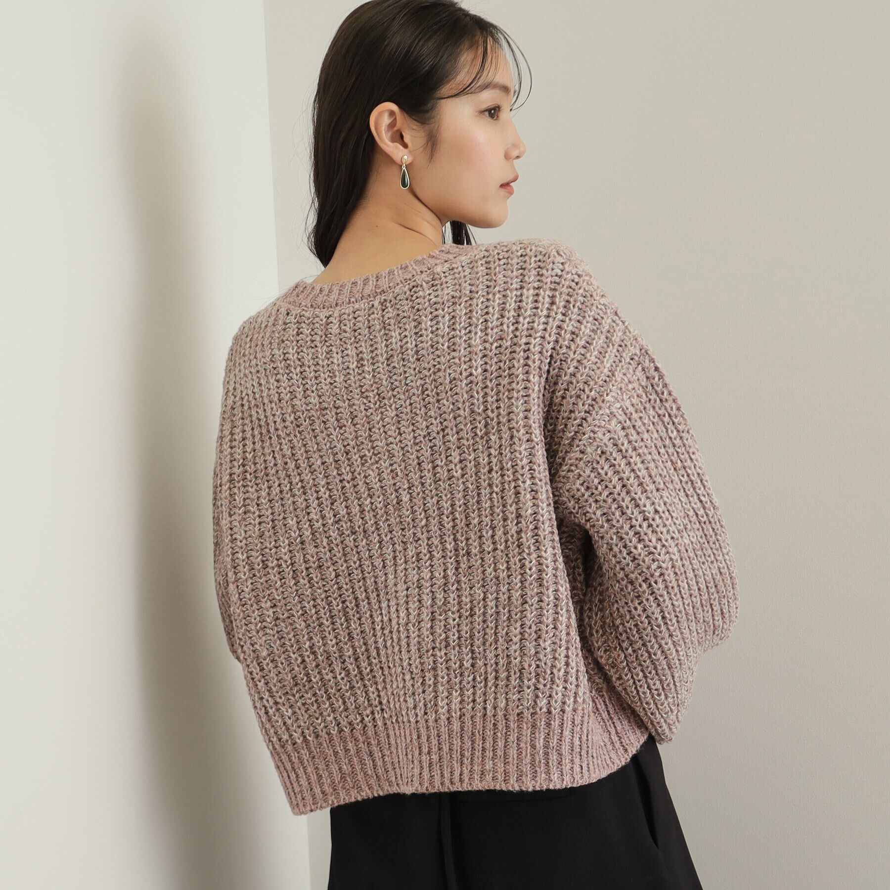 OPAQUE.CLIP「カラーMIXミドルゲージニット【洗濯機洗い可】」|ニット・セーター|