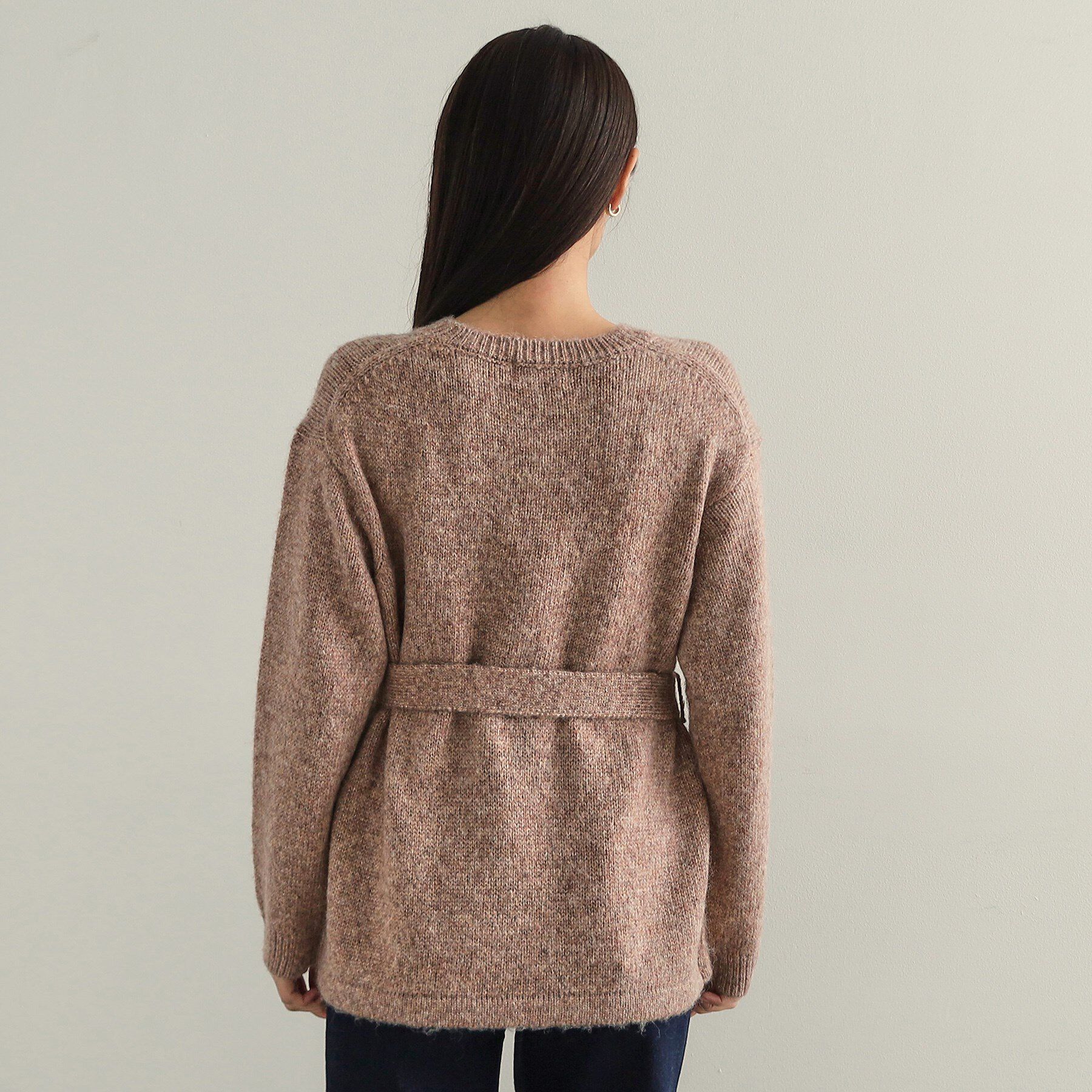 OPAQUE.CLIP「ウエストベルト付きヘアリーラメニット【洗濯機洗い可】」|ニット・セーター|