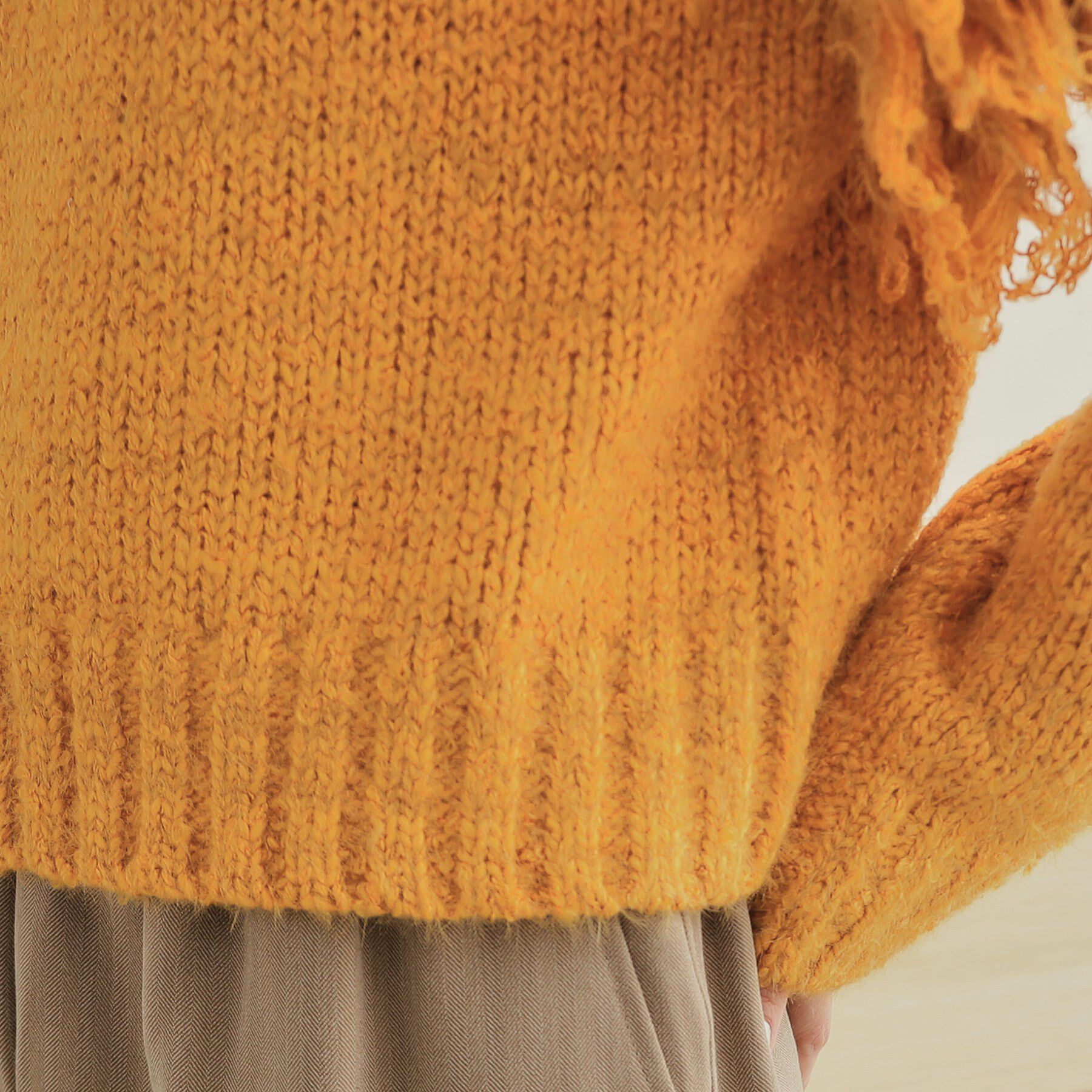 OPAQUE.CLIP「フリンジローゲージニット【洗濯機洗い可/抗ピル】」|ニット・セーター|