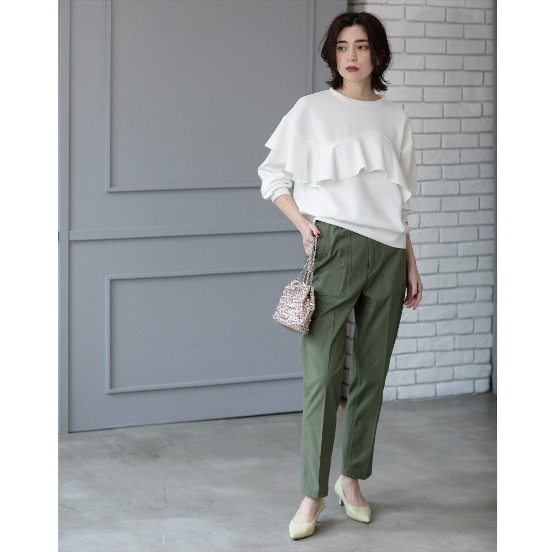 OPAQUE.CLIP「フリルアシメトップス【洗濯機洗い可】」|Tシャツ・カットソー|