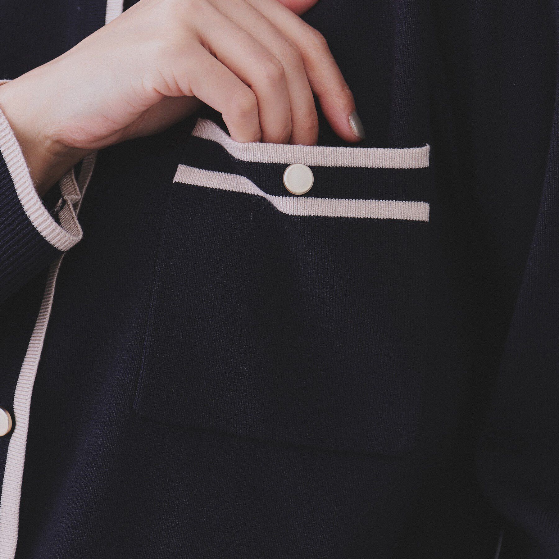 OPAQUE.CLIP「《美人百花掲載》配色ラインカーディガン/アンサンブル対応【洗濯機洗い可】」|カーディガン|