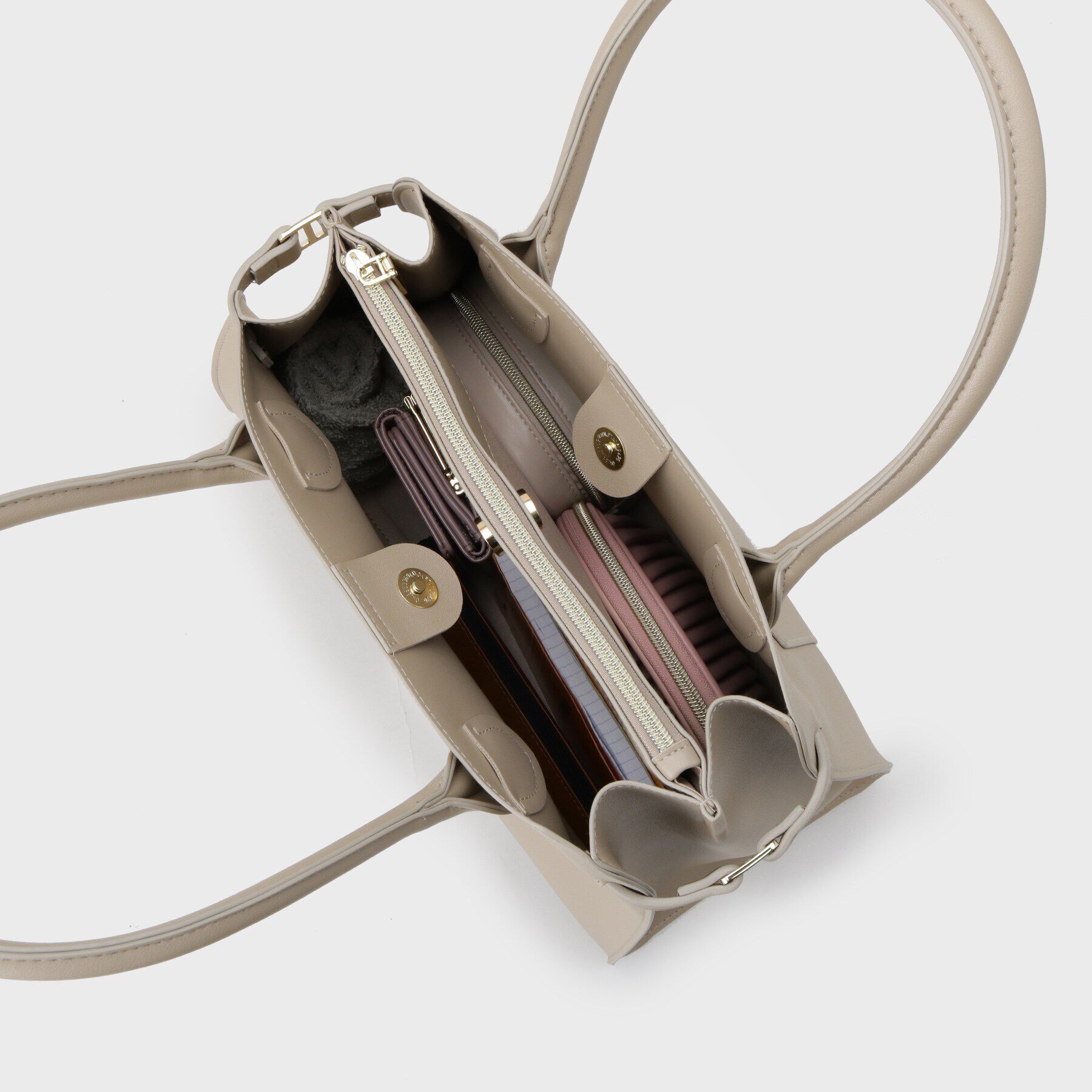 OPAQUE.CLIP「スムース合皮デザインミドルボストンバッグ」|ボストンバッグ|