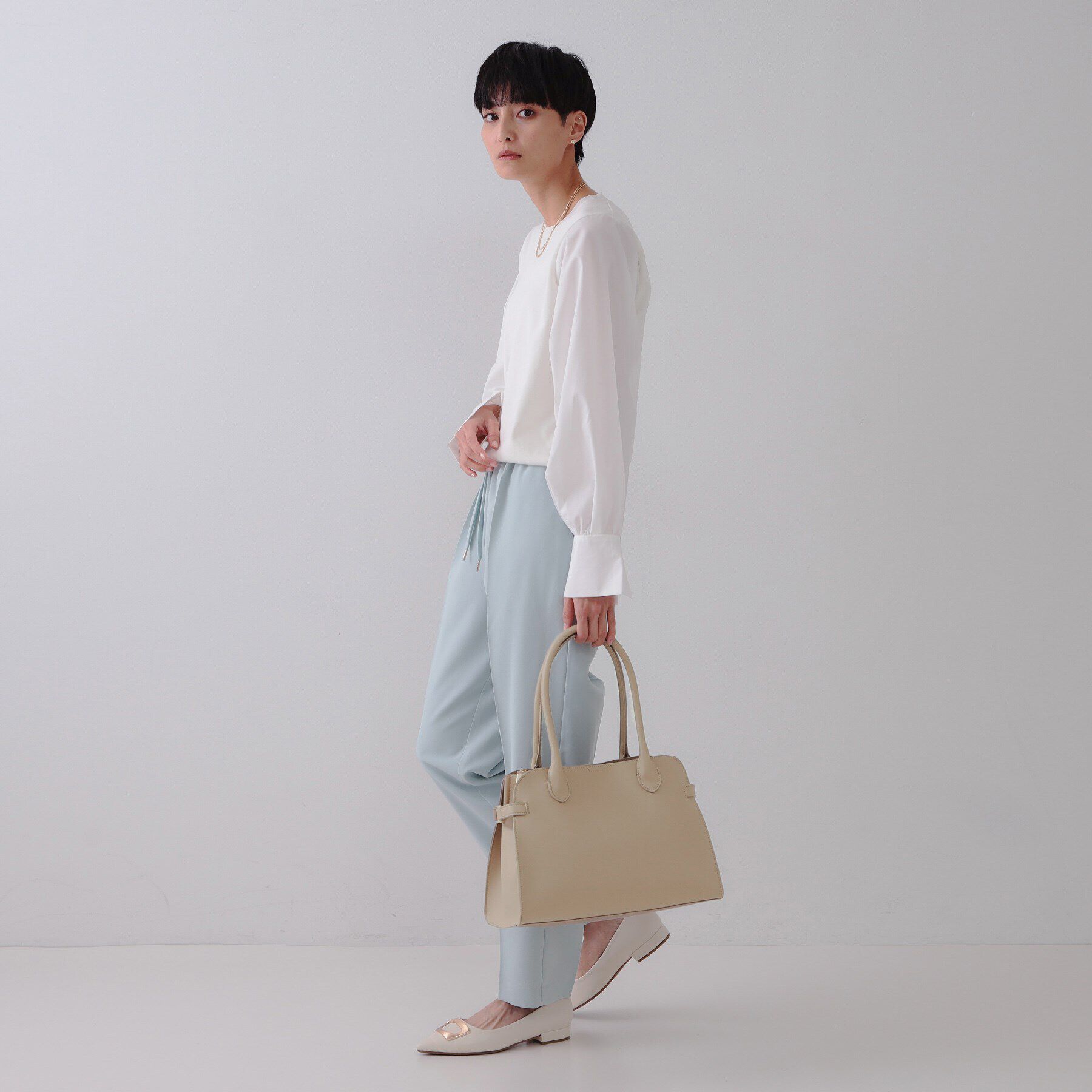 OPAQUE.CLIP「スムース合皮デザインミドルボストンバッグ」|ボストンバッグ|