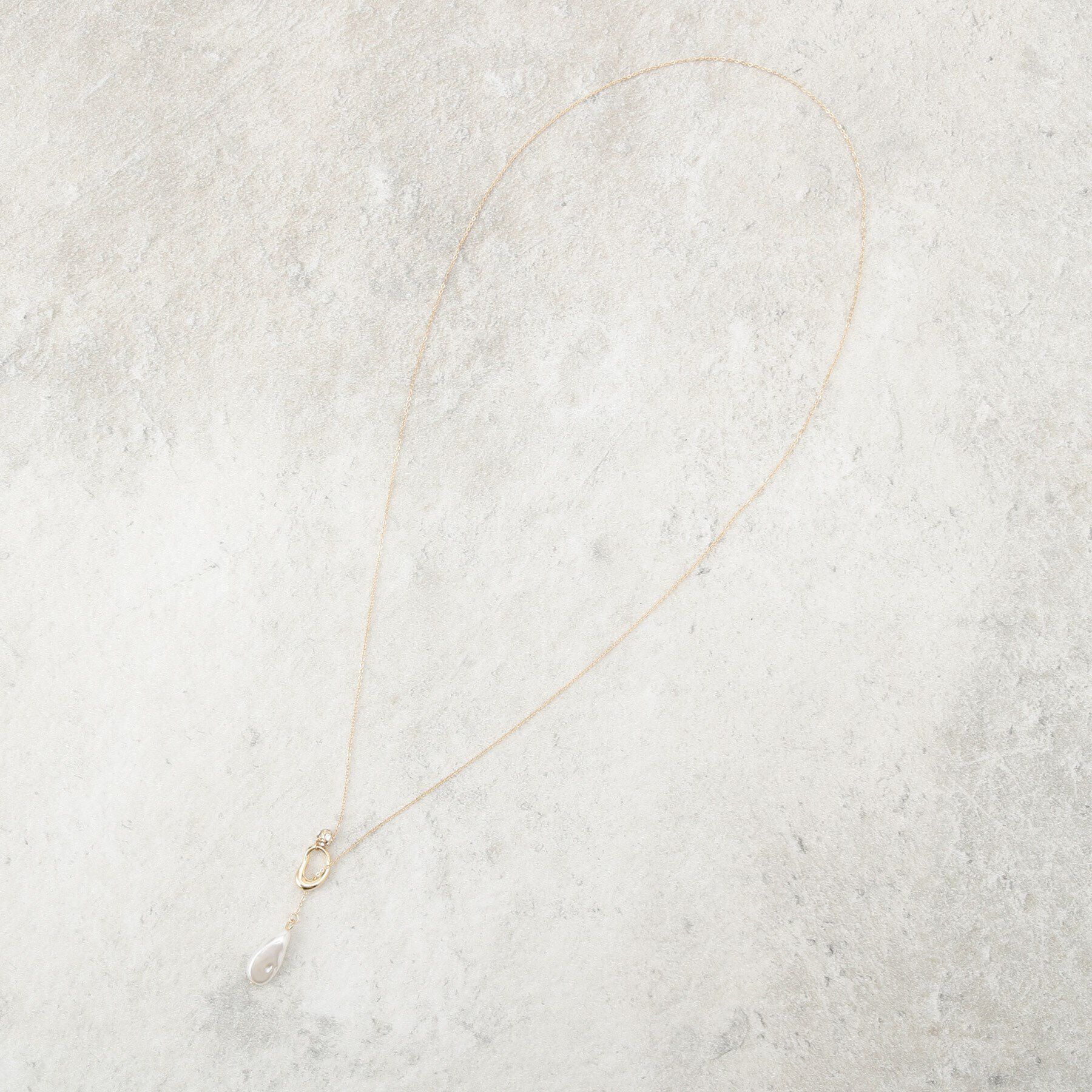 OPAQUE.CLIP「Y字リングフェイクパールネックレス」|ネックレス|