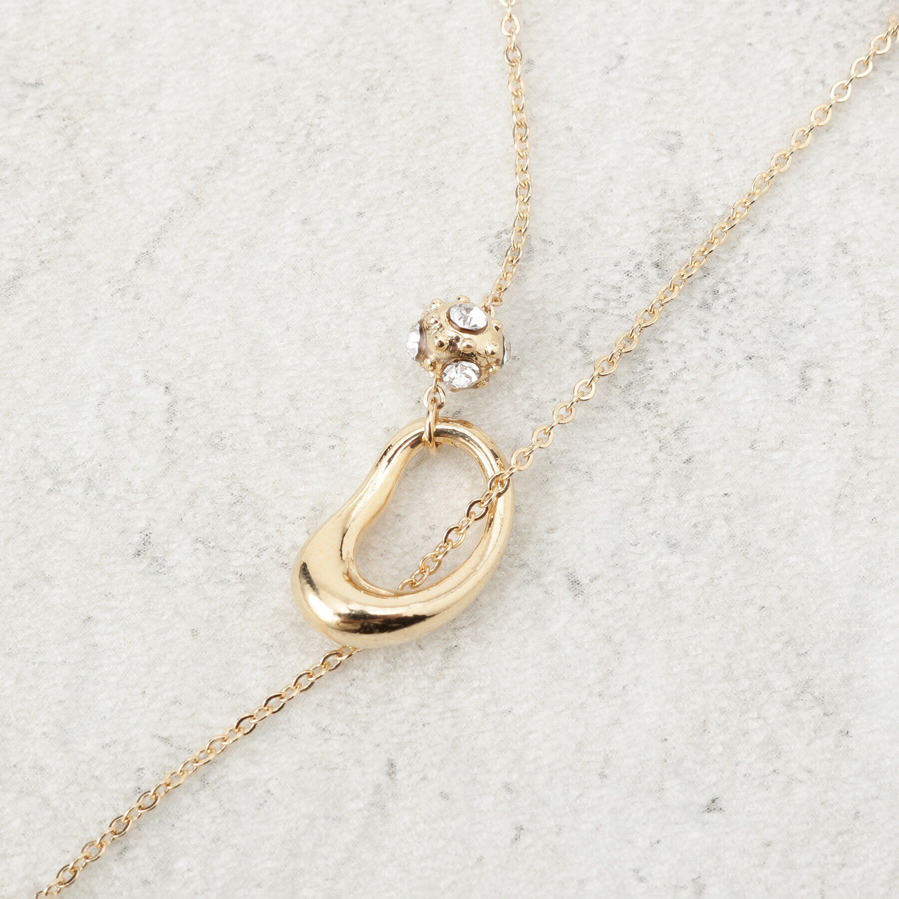 OPAQUE.CLIP「Y字リングフェイクパールネックレス」|ネックレス|