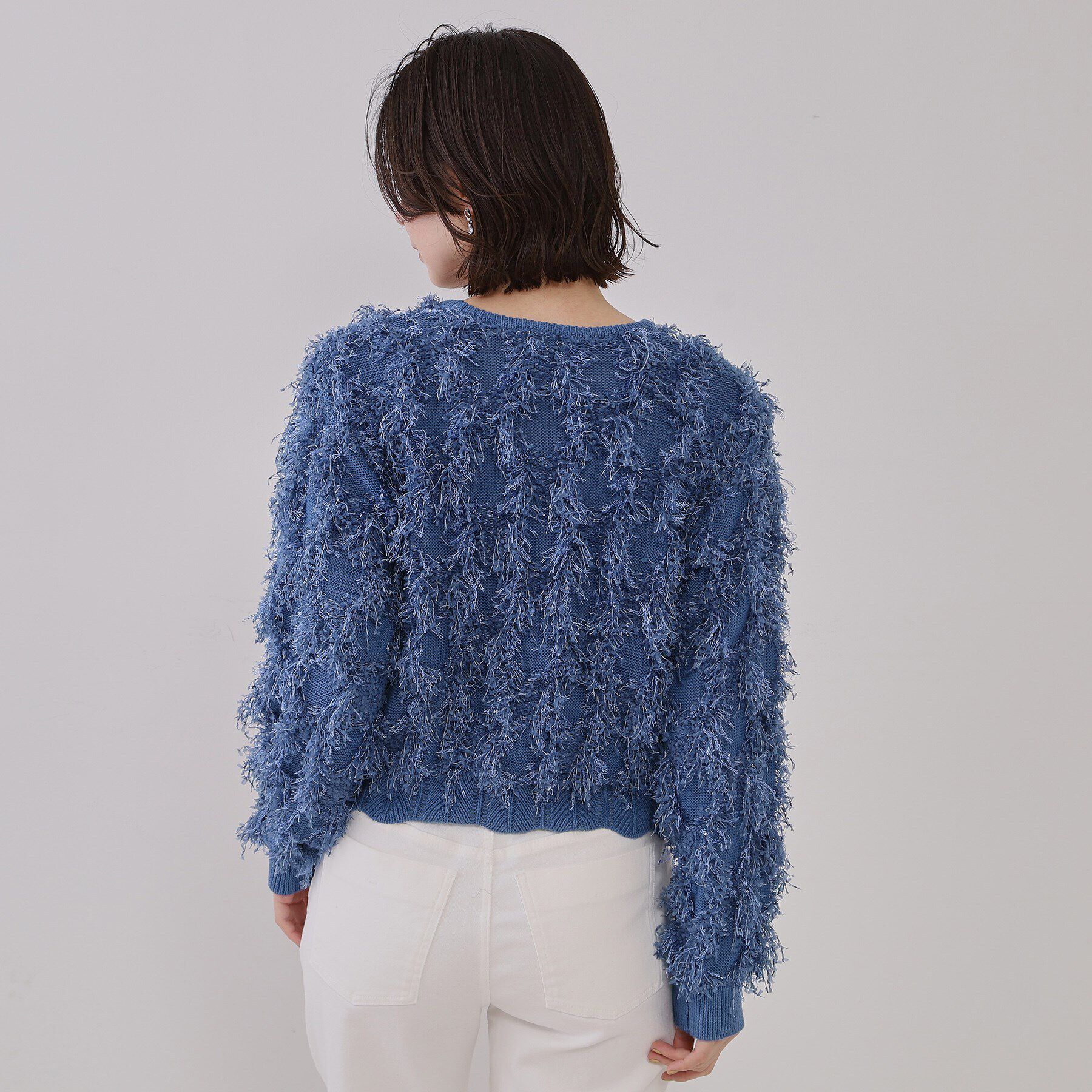 OPAQUE.CLIP「フリンジスパンコールニット【洗える】」|ニット・セーター|