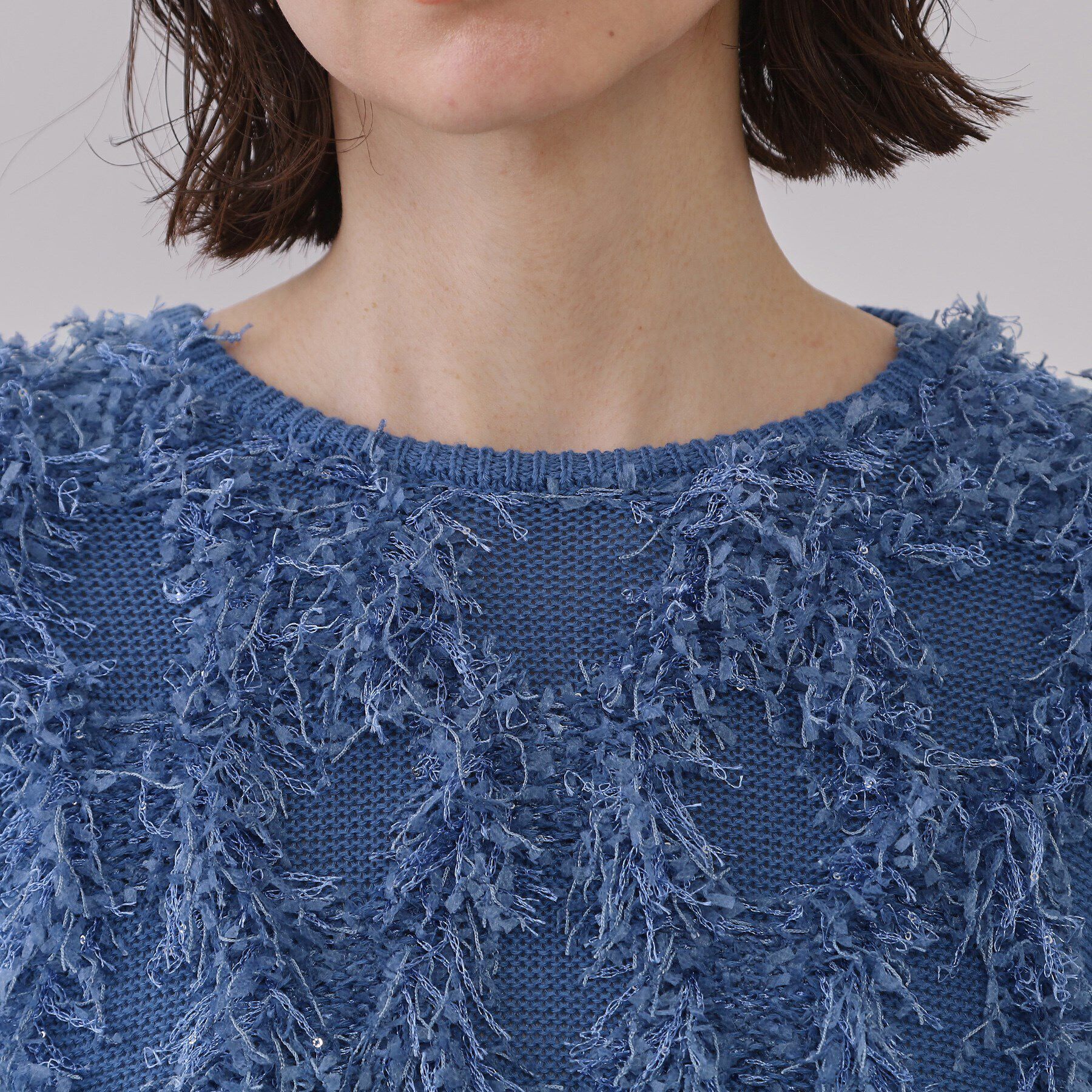 OPAQUE.CLIP「フリンジスパンコールニット【洗える】」|ニット・セーター|