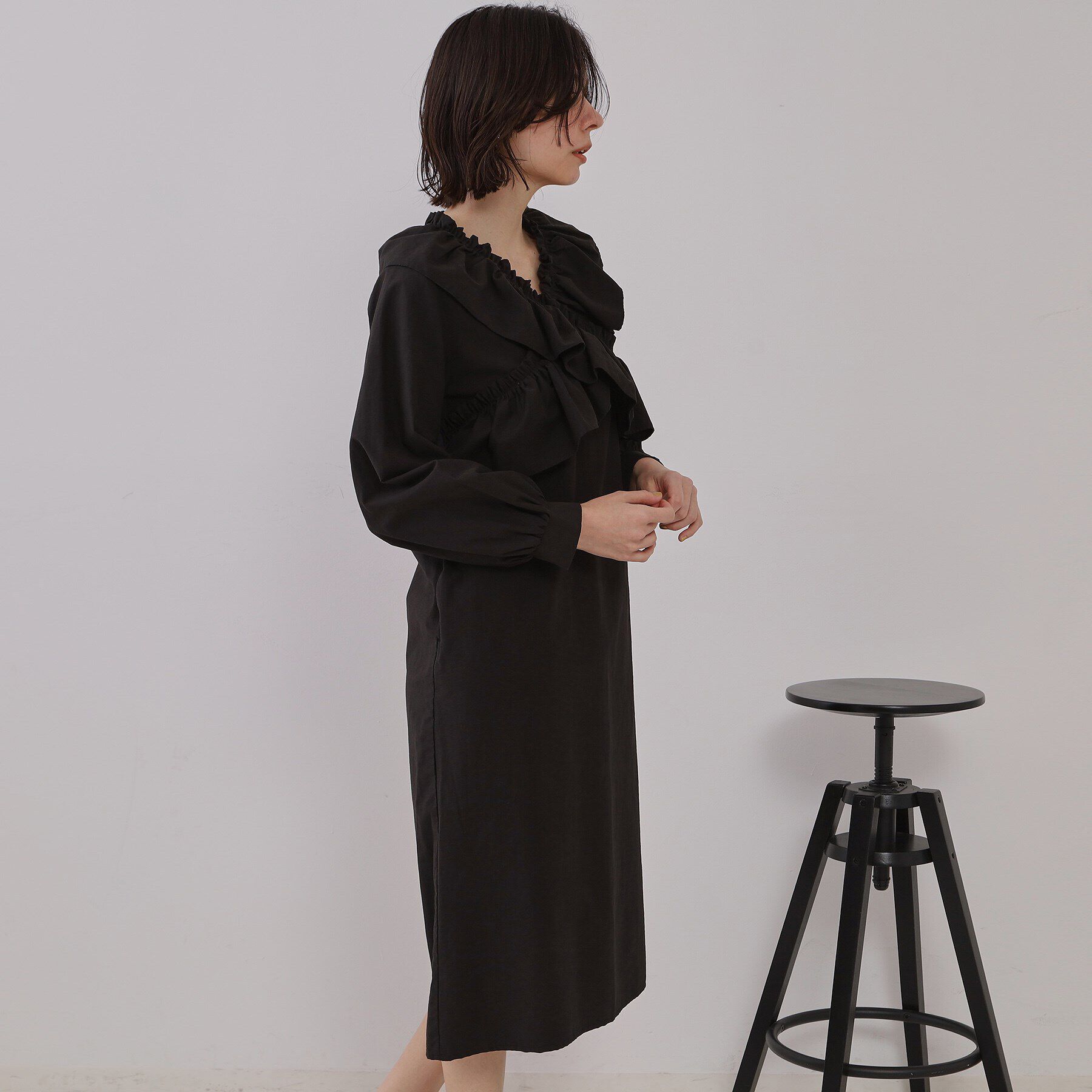 OPAQUE.CLIP「フリルデザインワンピース【洗濯機洗い可】」|ワンピース|