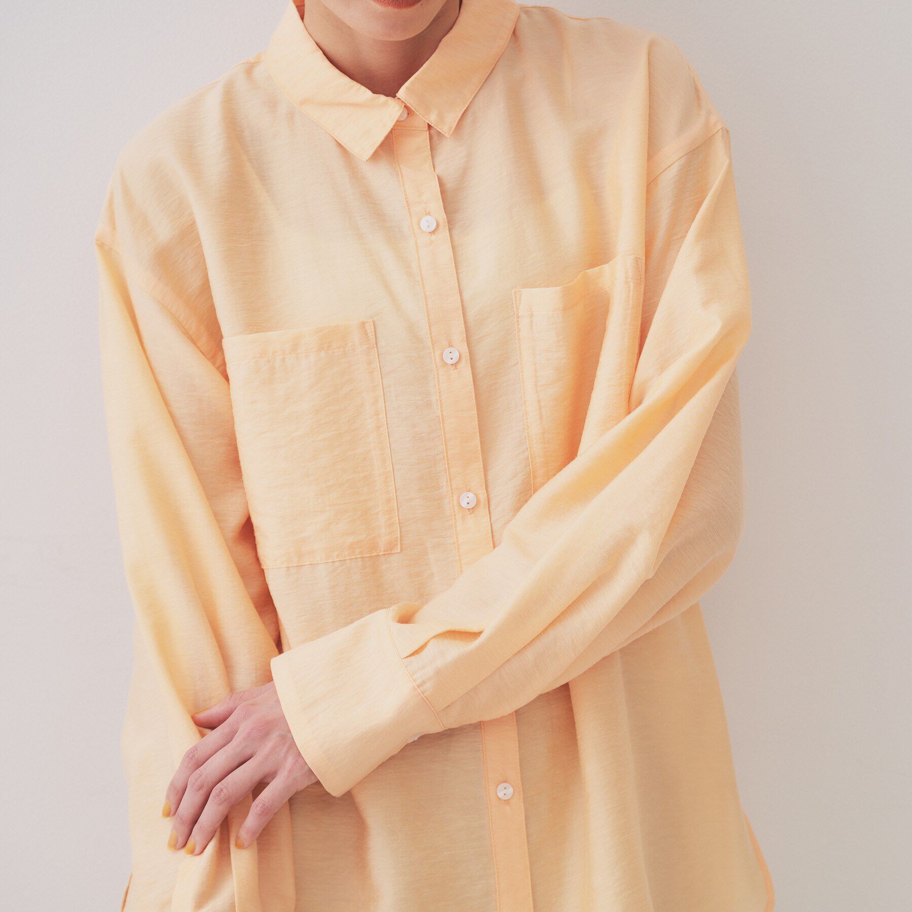 OPAQUE.CLIP「《andGIRL掲載》麻混シアーダブルポケットシャツ【洗濯機洗い可】」|シャツ・ブラウス|