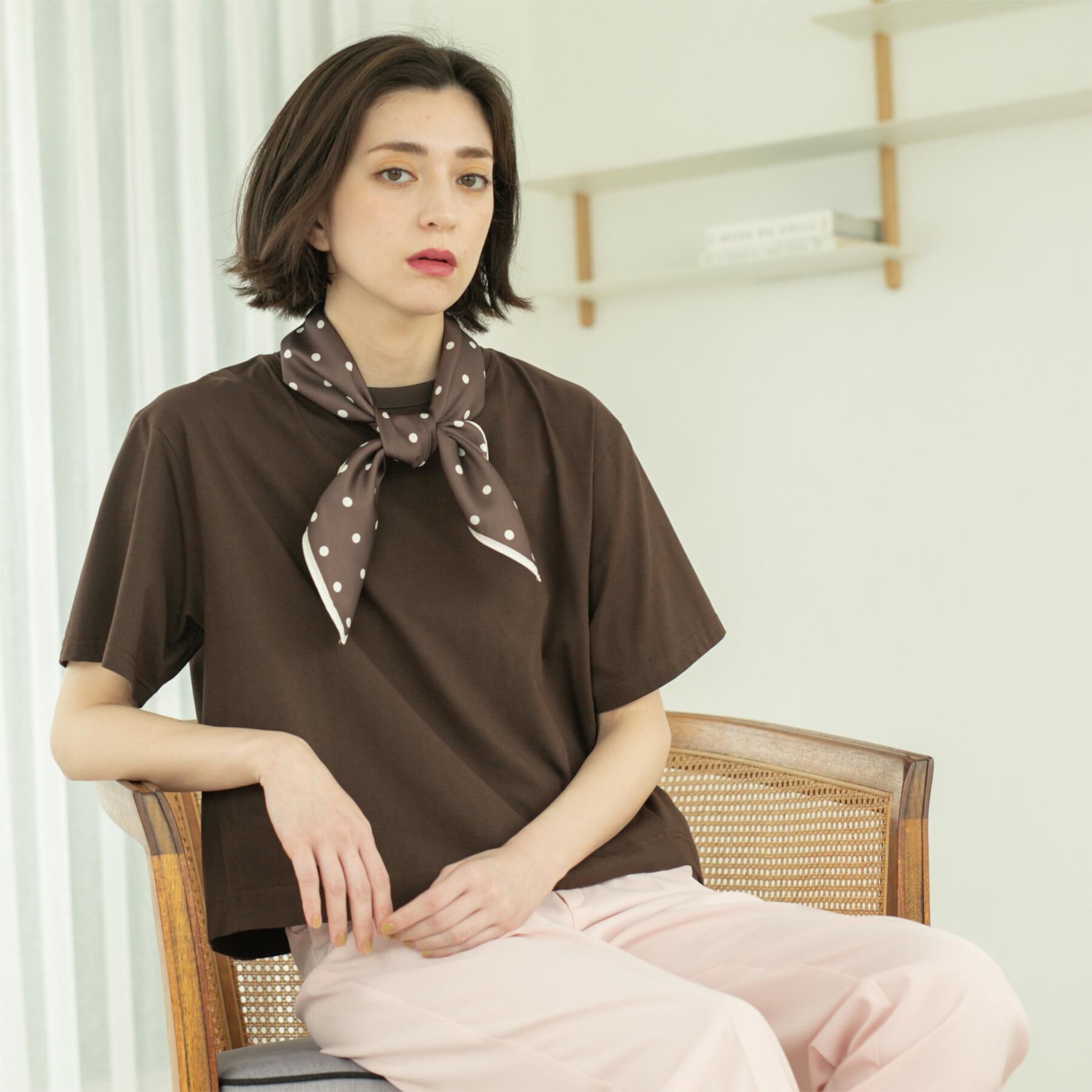 OPAQUE.CLIP「バックフレアショートTシャツ【洗濯機洗い可】」|Tシャツ・カットソー|