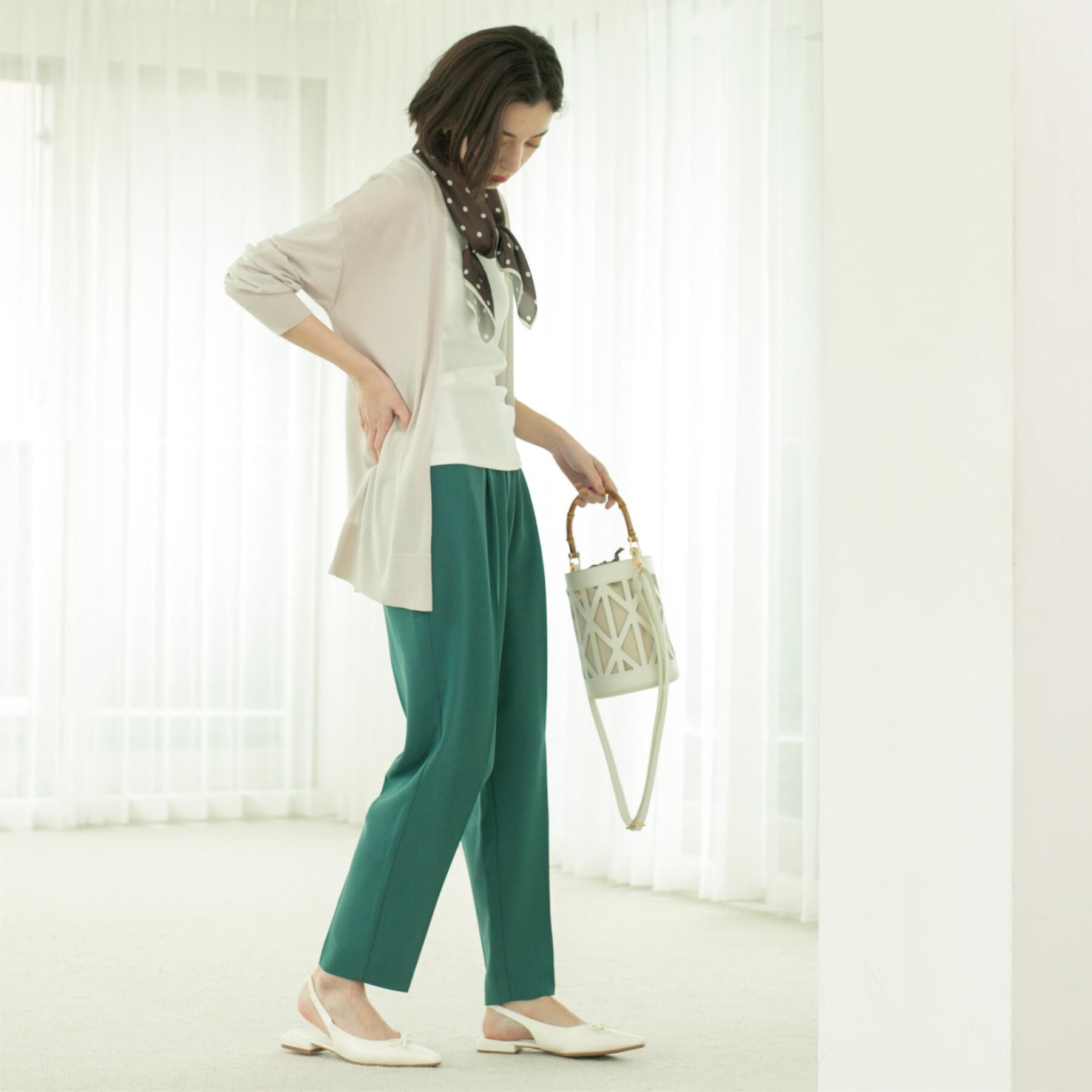 OPAQUE.CLIP「ミドル丈ニットカーディガン【抗ピル/洗濯機洗い可/接触冷感】」|カーディガン|