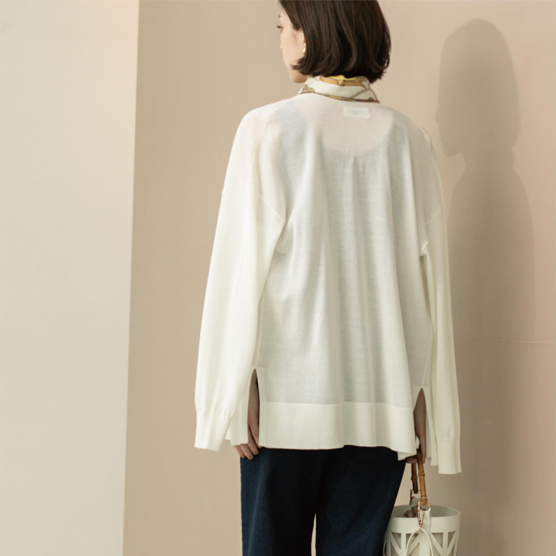 OPAQUE.CLIP「ミドル丈ニットカーディガン【抗ピル/洗濯機洗い可/接触冷感】」|カーディガン|