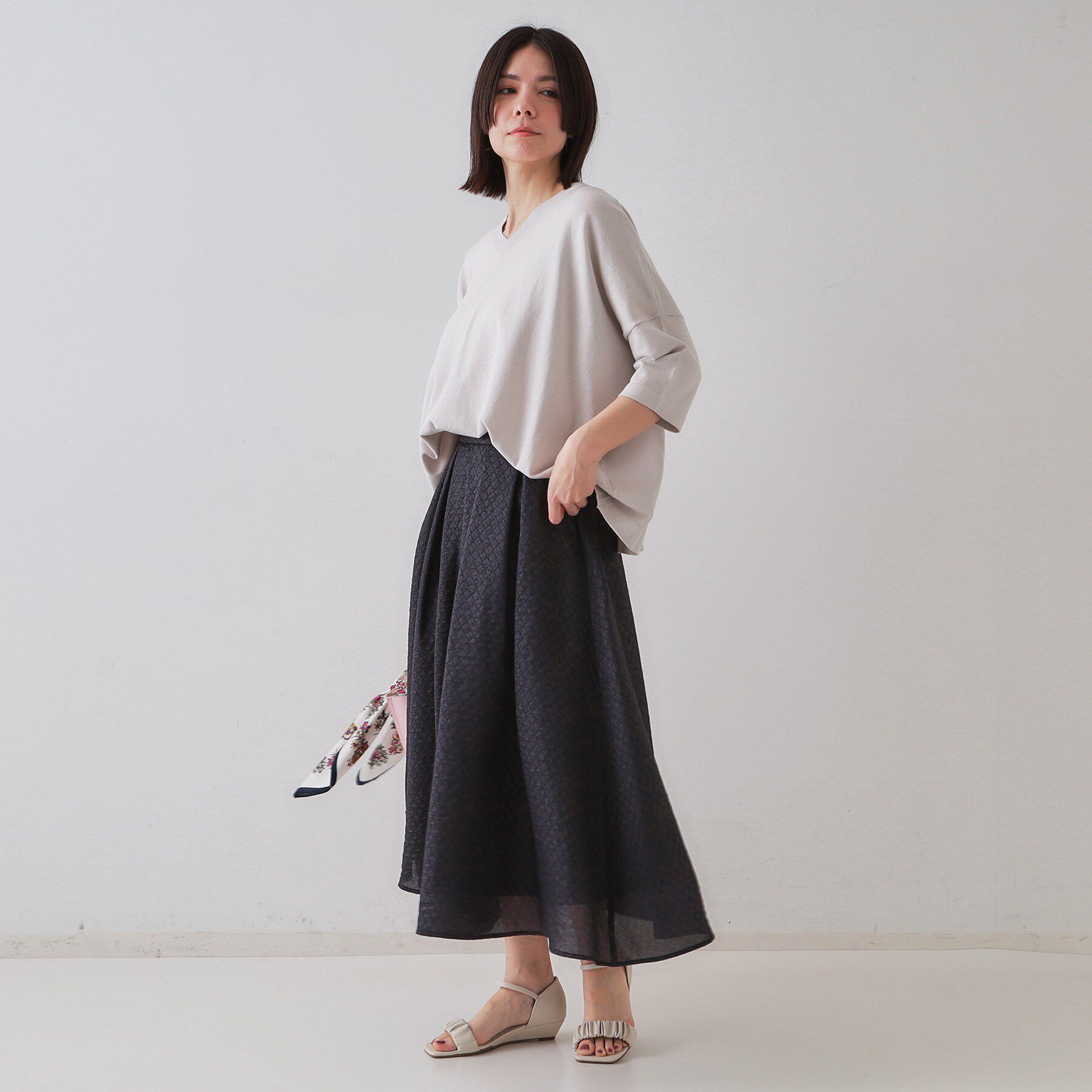 OPAQUE.CLIP「リラクシーワイドVネックニット【洗濯機洗い可】」|ニット・セーター|