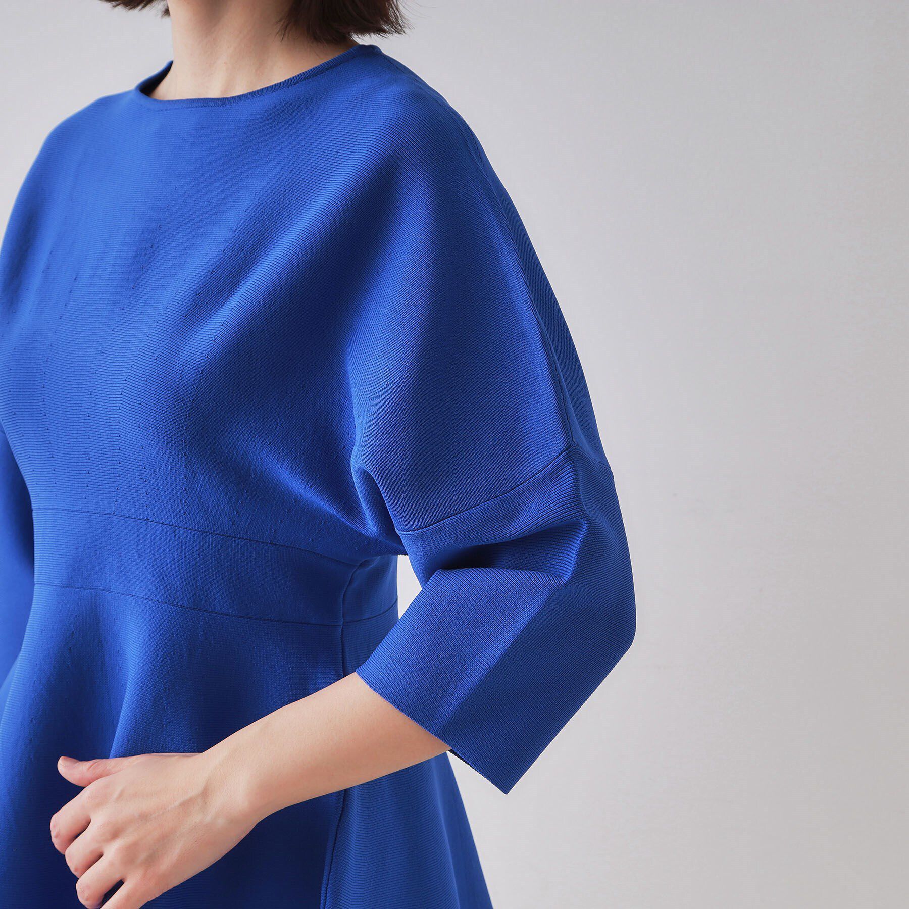 OPAQUE.CLIP「ランタンスリーブペプラムデザインニット【洗濯機洗い可/抗ピル】」|ニット・セーター|