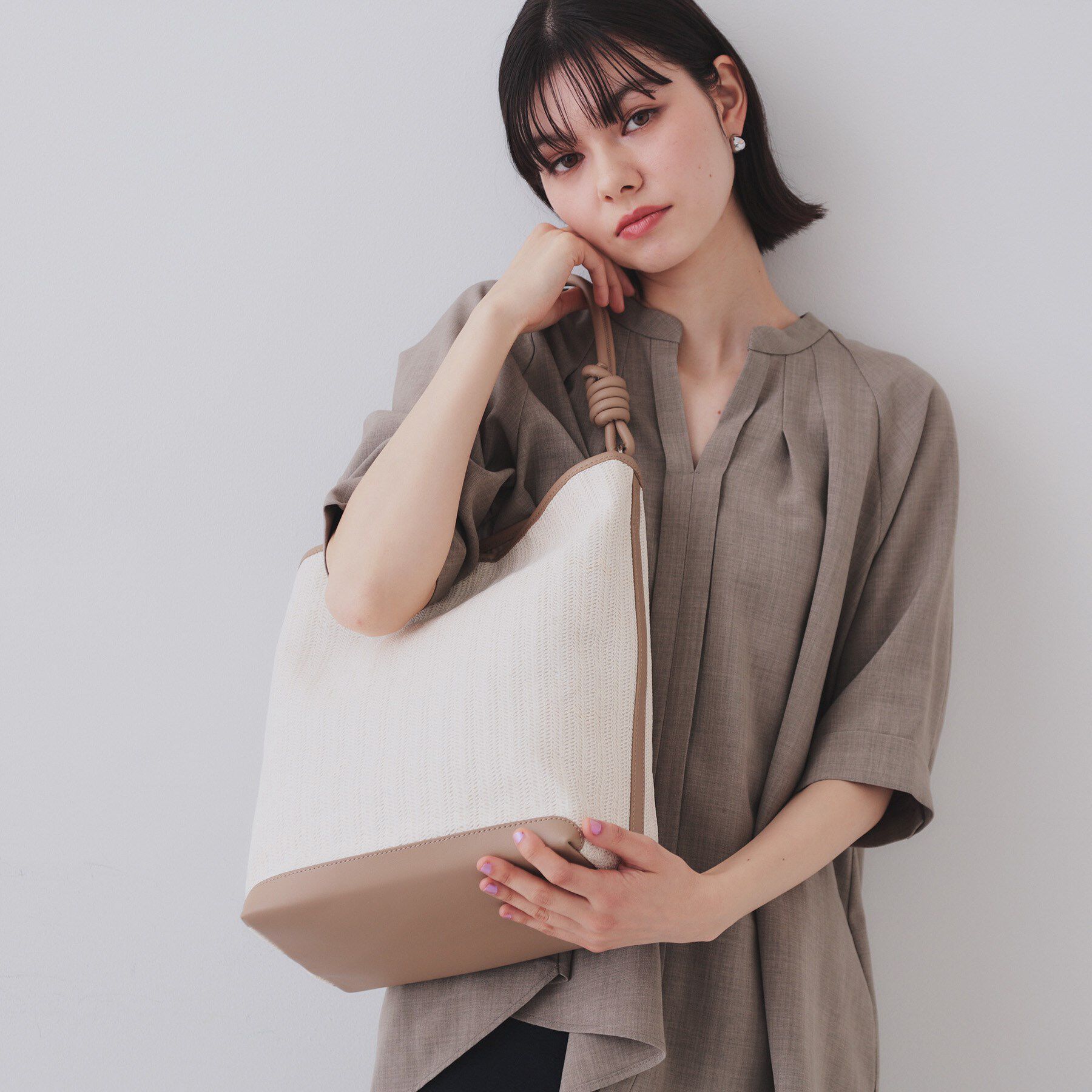 OPAQUE.CLIP「合皮コンビデザインバイカラーワンショルダーバッグ」|ショルダー・メッセンジャー|