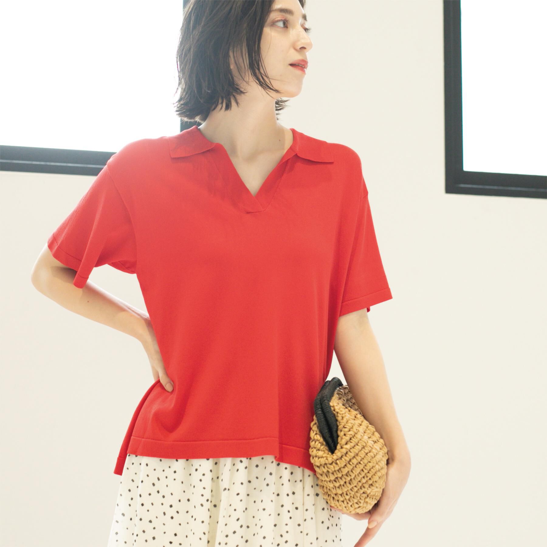 OPAQUE.CLIP「スキッパーニット【UV/接触冷感/抗ピル/洗濯機洗い可】」|ニット・セーター|