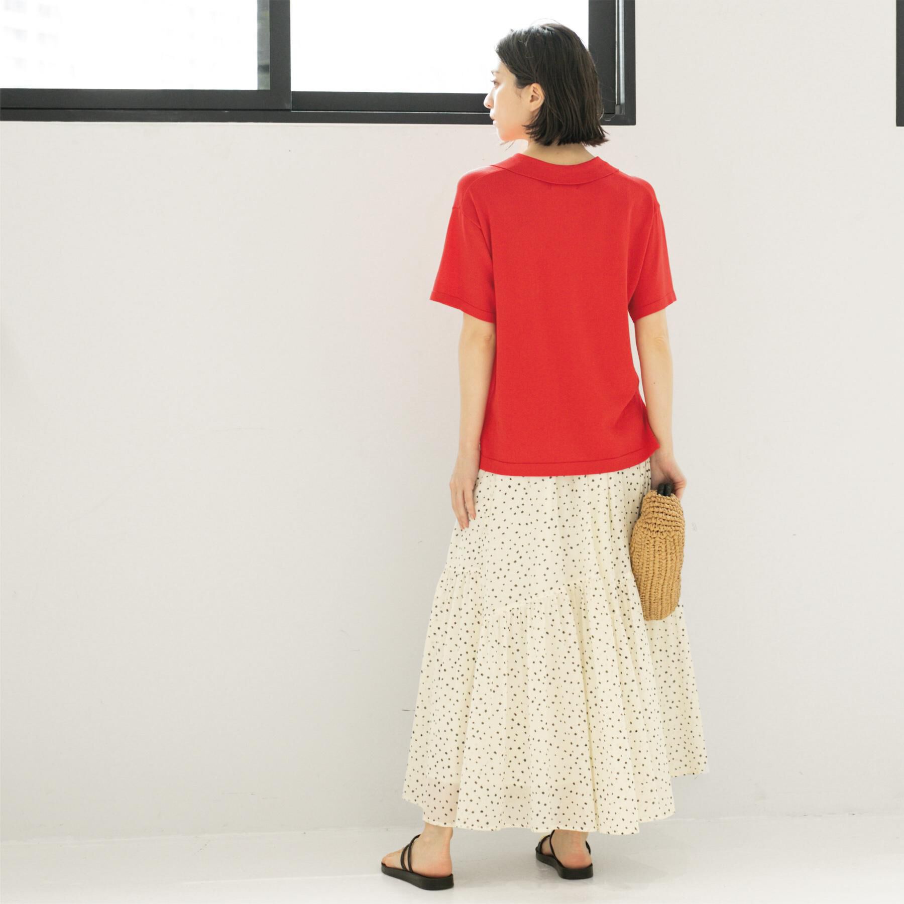 OPAQUE.CLIP「ギャザーフレアスカート/オーガニックコットン混【洗濯機洗い可】」|スカート|