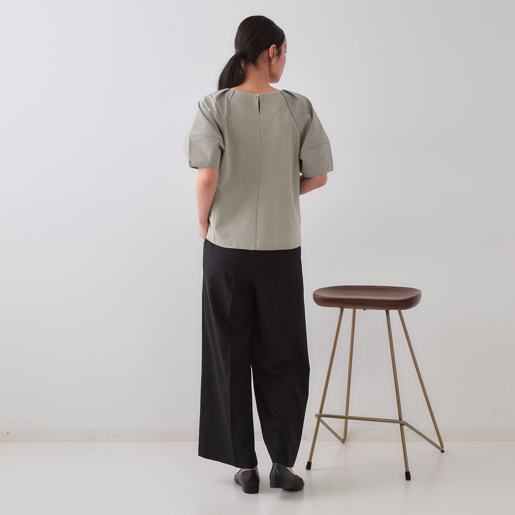 OPAQUE.CLIP「《S-LLサイズ》ランタンスリーブトップス【UV/接触冷感/洗濯機洗い可】」|Tシャツ・カットソー|