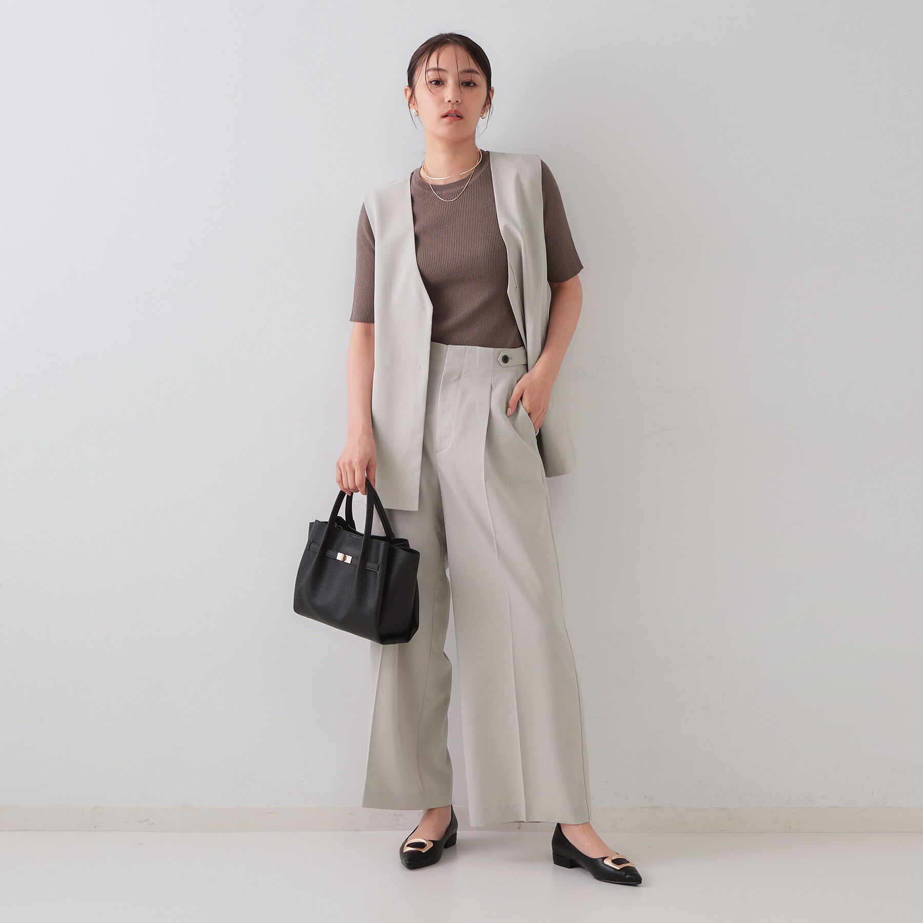 OPAQUE.CLIP「ストレッチデザインワイドパンツ/セットアップ対応可【UV/接触冷感/洗濯機洗い可/抗ピル】」|その他|