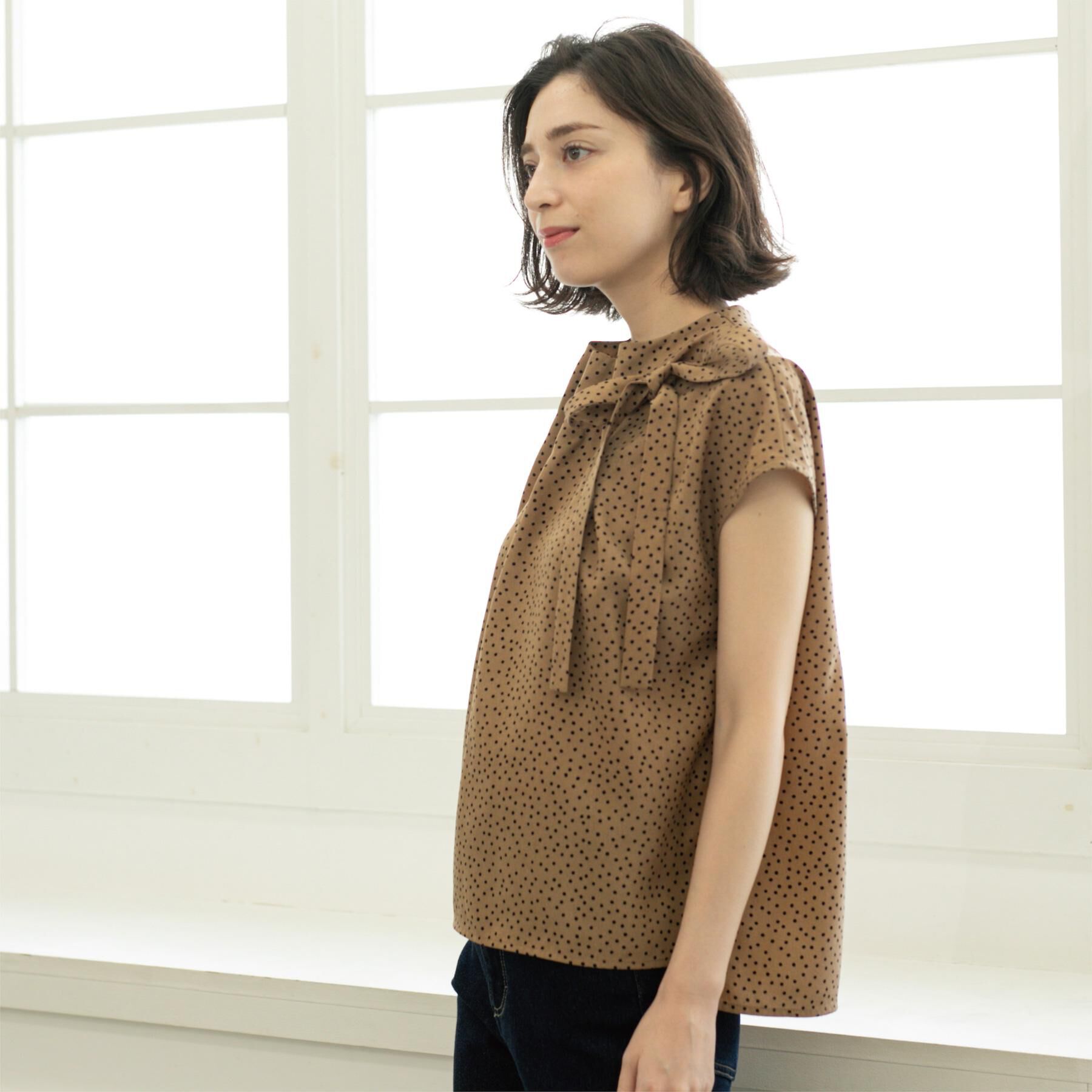 OPAQUE.CLIP「ラッピングボウタイドットブラウス【洗濯機洗い可】」|シャツ・ブラウス|