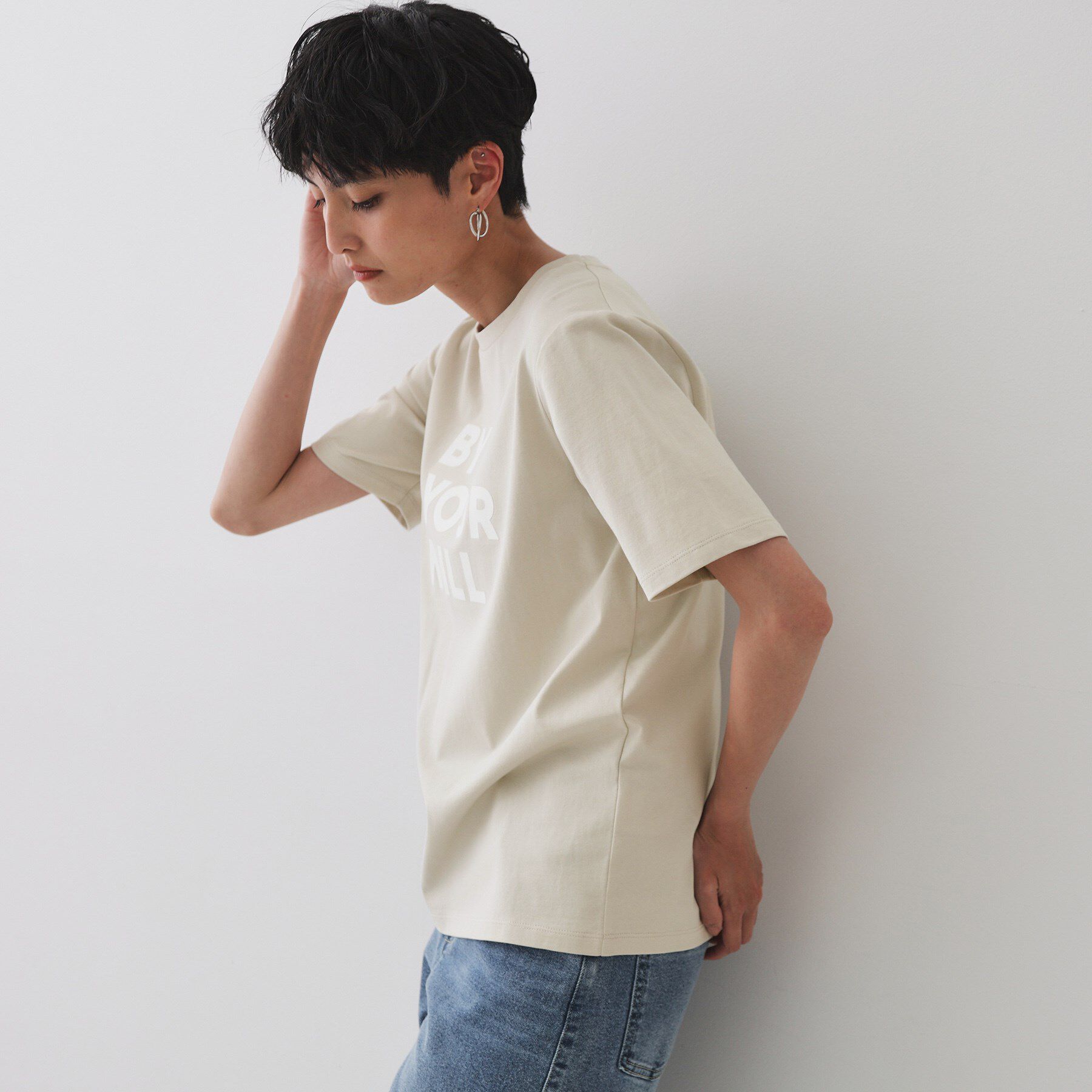 OPAQUE.CLIP「ロゴプリントTシャツ【洗濯機洗い可】」|Tシャツ・カットソー|