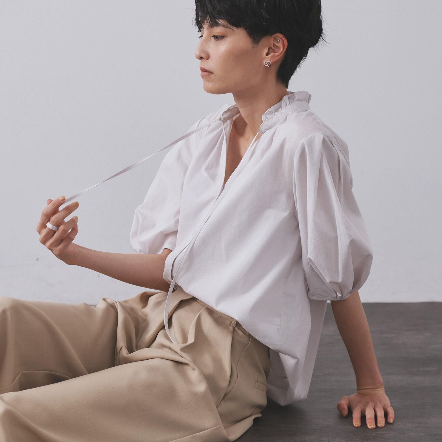 OPAQUE.CLIP「シアーフリルネックブラウス【洗濯機洗い可】」|シャツ・ブラウス|