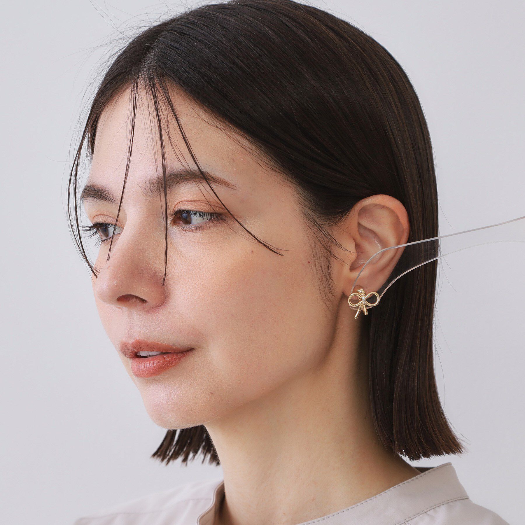 OPAQUE.CLIP「リボンメタルイヤリング」|イヤリング|
