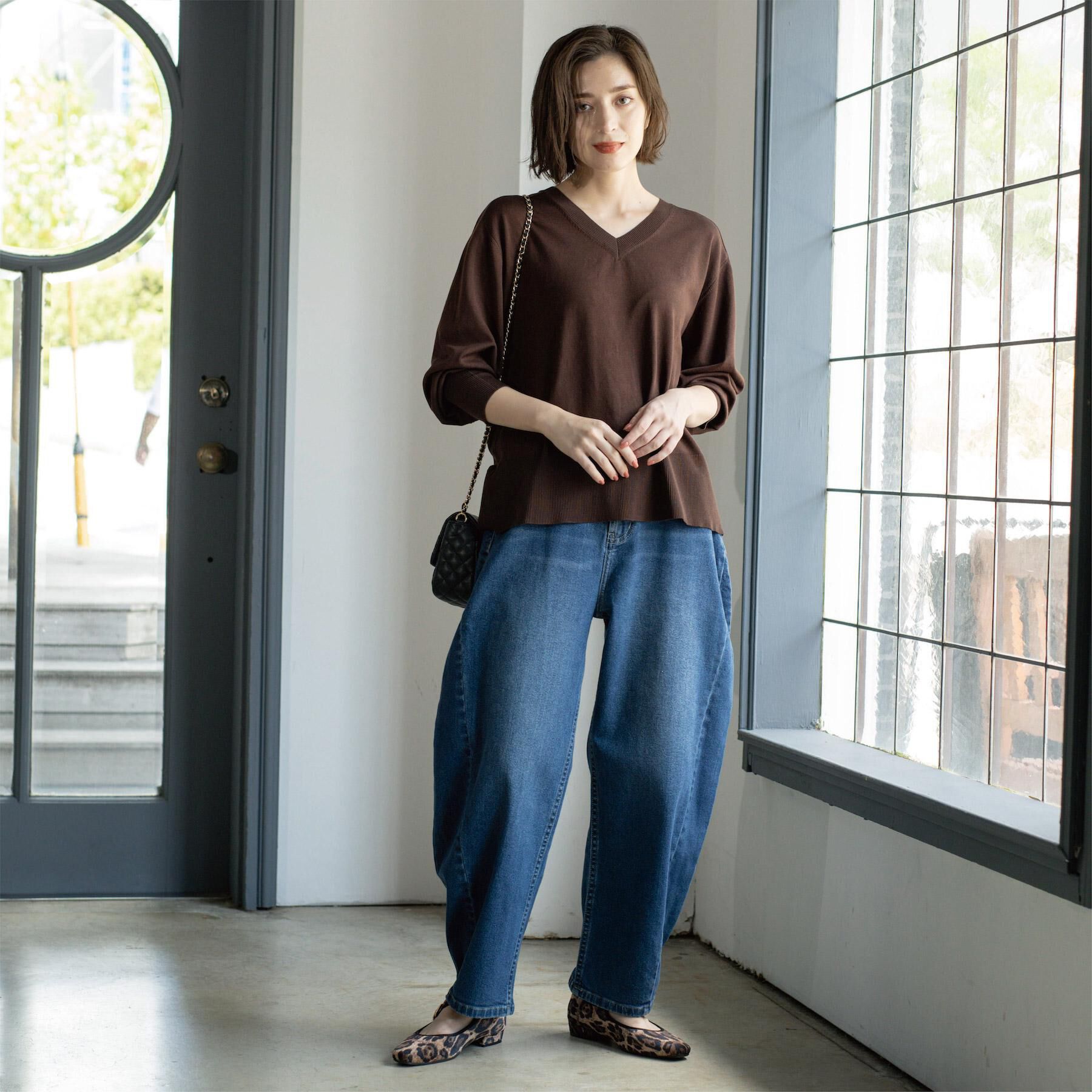 OPAQUE.CLIP「リラクシーVネックニット【洗濯機洗OK】《6col》」|ニット・セーター|