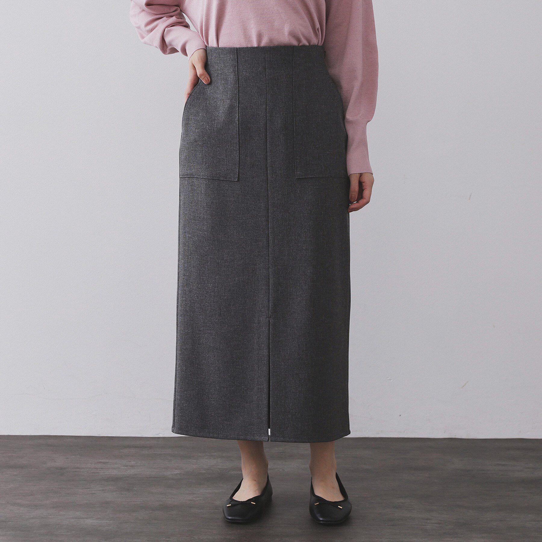 OPAQUE.CLIP「ストレッチダブルポケットタイトスカート【洗える】」|スカート|