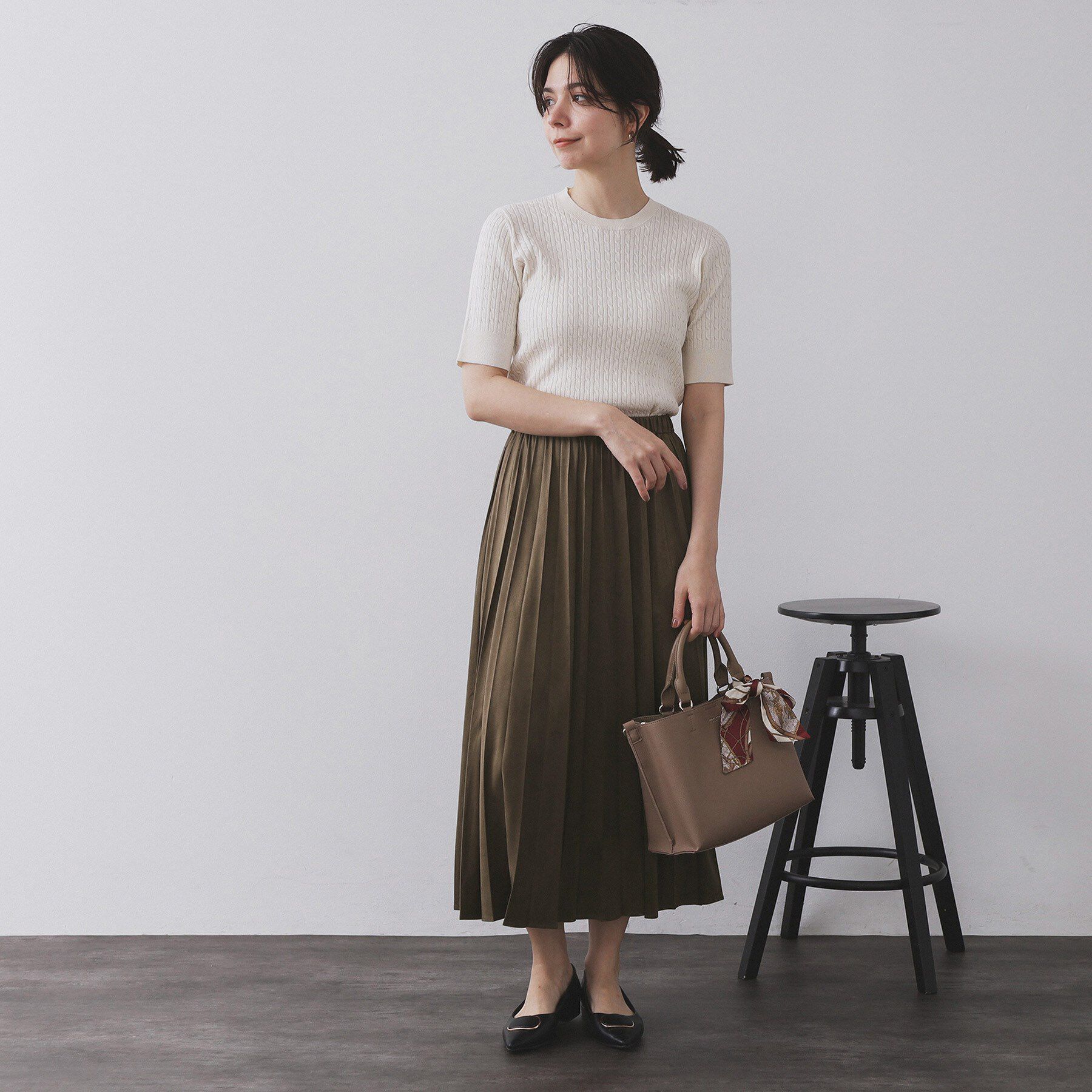 OPAQUE.CLIP「フェイクスウェードプリーツスカート【静電気防止加工/洗濯機OK】」|スカート|