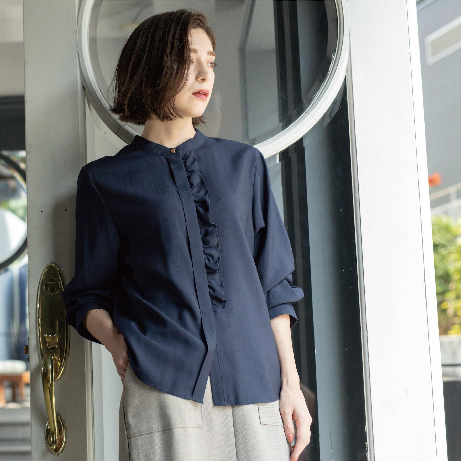 OPAQUE.CLIP「フロントフリルブラウス【洗濯機OK】」|シャツ・ブラウス|