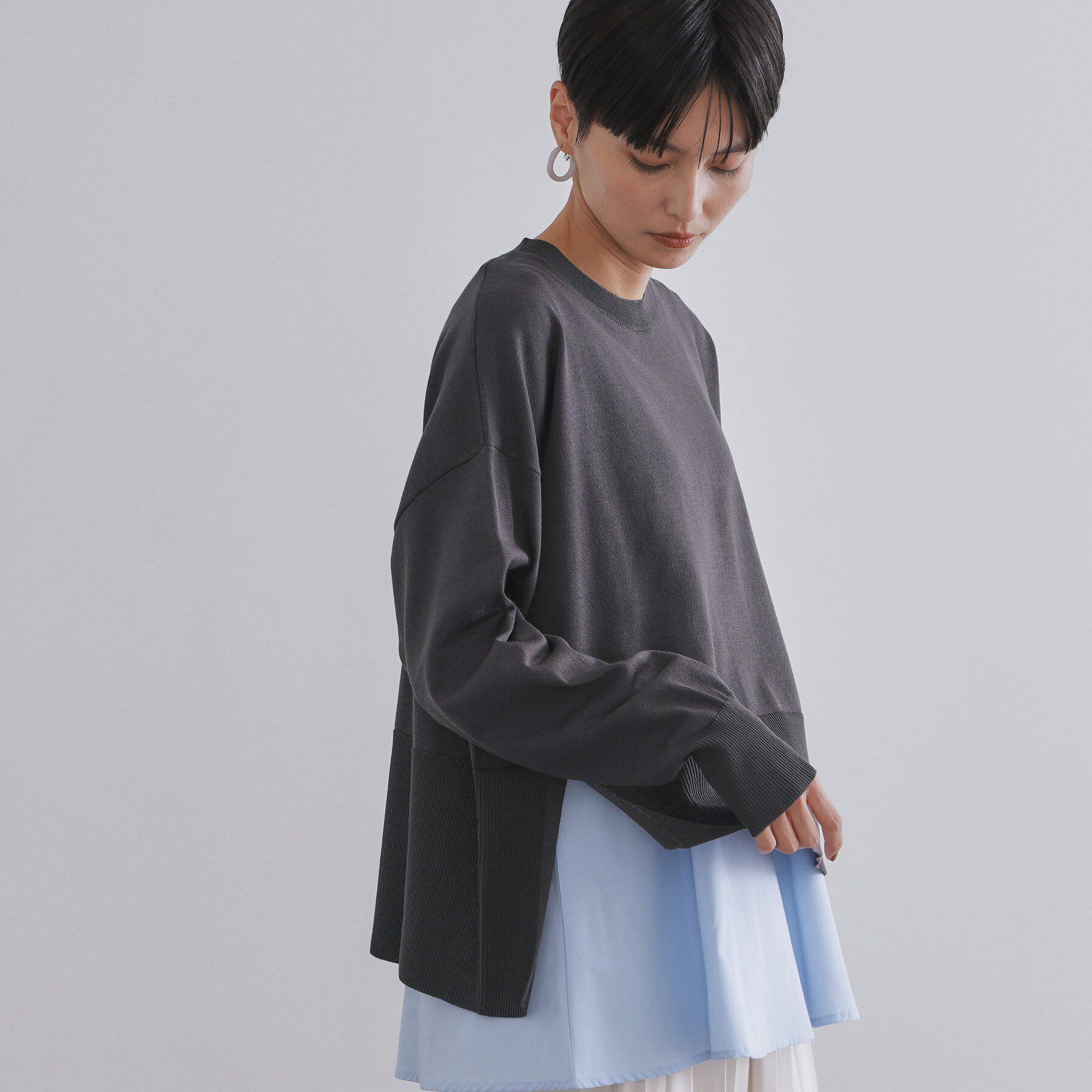 OPAQUE.CLIP「《ツインセット》リラクシーサイドスリットニット&times;ドッキングタンク【洗濯機洗い可】」|その他|