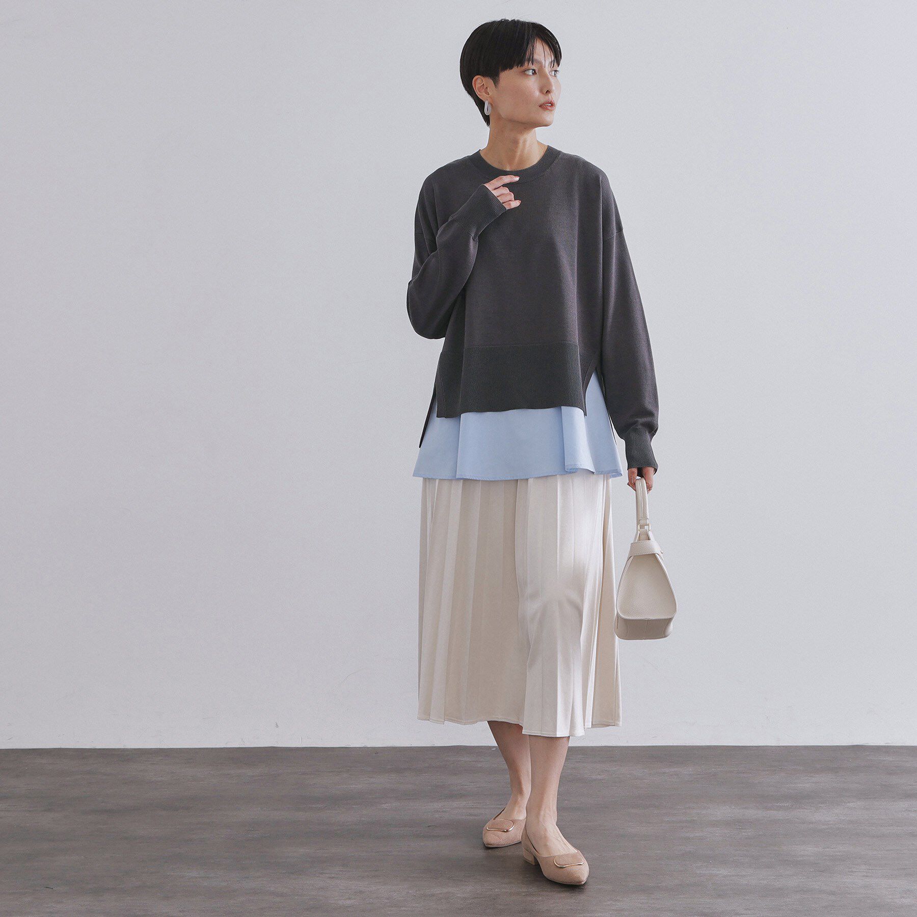 OPAQUE.CLIP「《ツインセット》リラクシーサイドスリットニット&times;ドッキングタンク【洗濯機洗い可】」|その他|