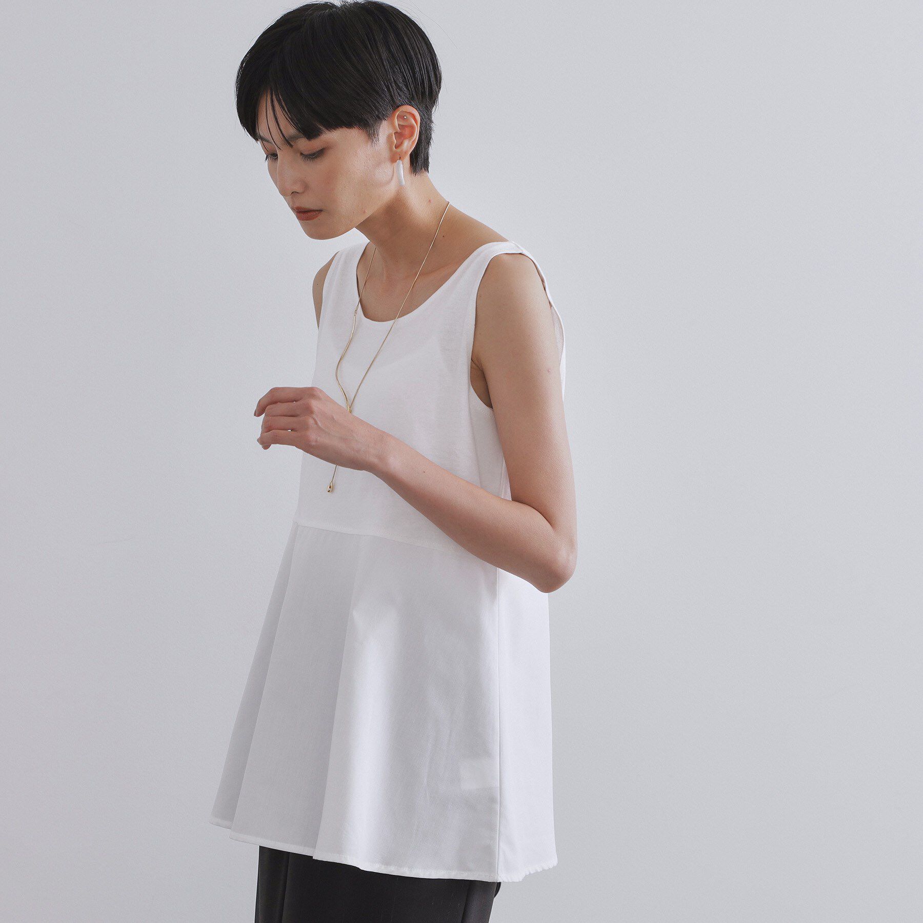 OPAQUE.CLIP「《ツインセット》リラクシーサイドスリットニット&times;ドッキングタンク【洗濯機洗い可】」|その他|