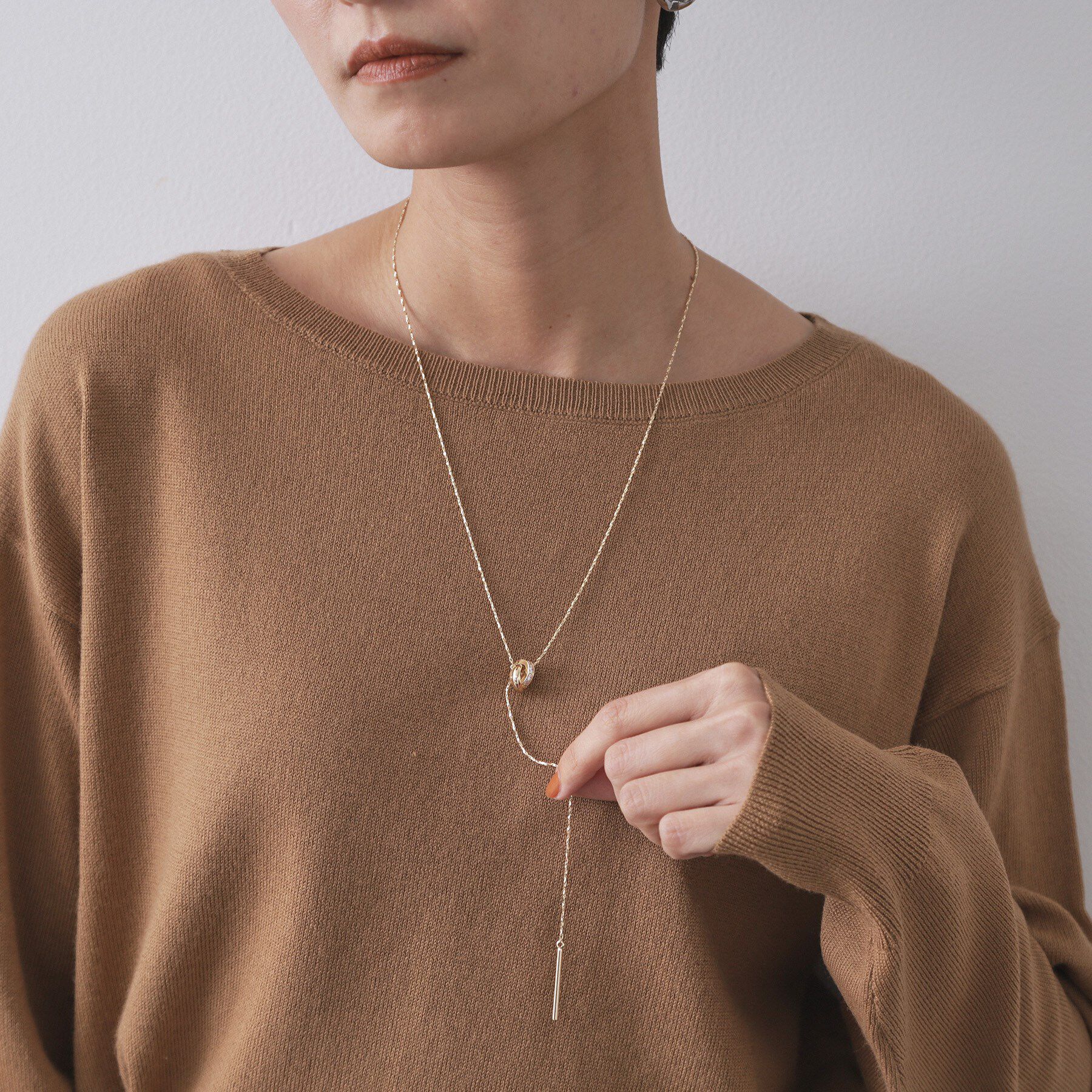 OPAQUE.CLIP「【2WAY】ダブルリングスライドネックレス」|ネックレス|