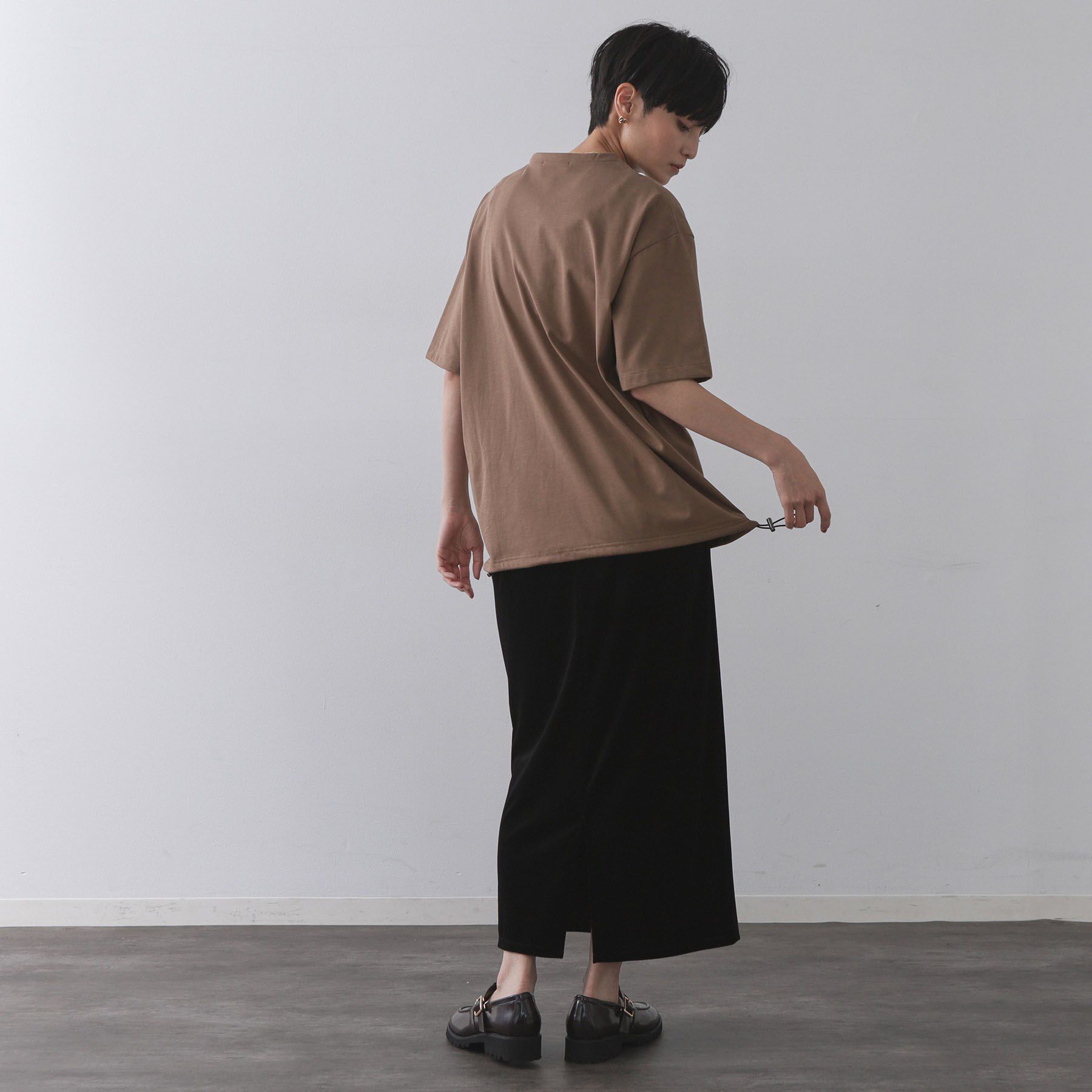 OPAQUE.CLIP「裾ドロストTシャツ【洗濯機洗い可】」|Tシャツ・カットソー|