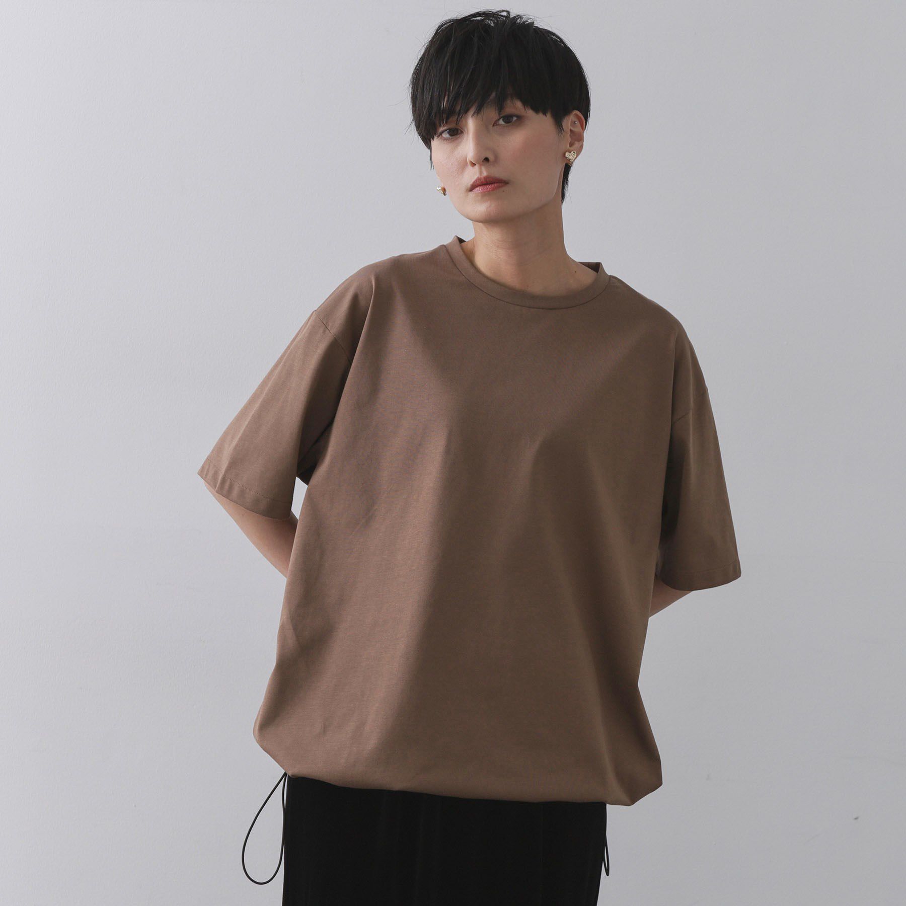 OPAQUE.CLIP「裾ドロストTシャツ【洗濯機洗い可】」|Tシャツ・カットソー|