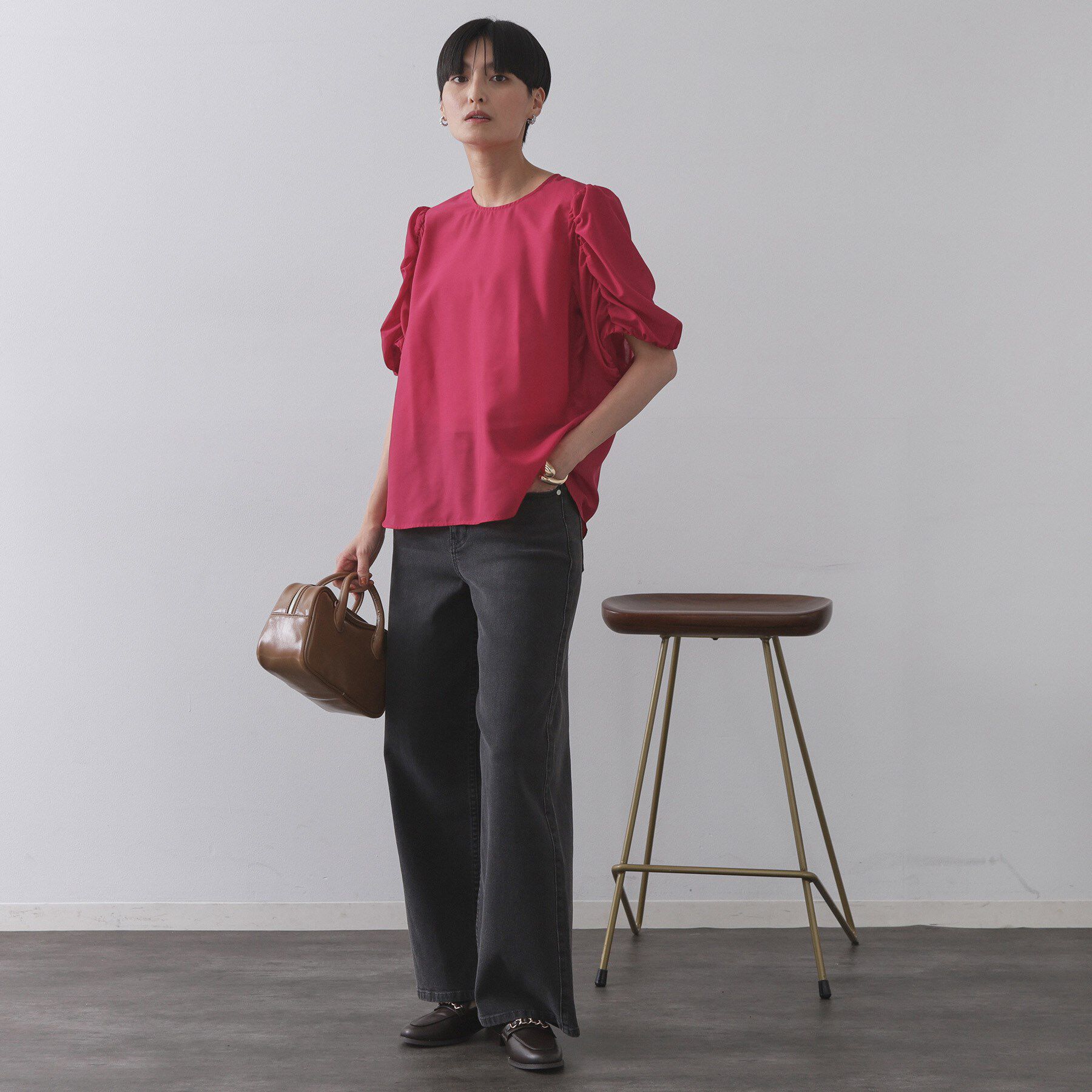 OPAQUE.CLIP「シアーボリュームスリーブブラウス【洗濯機洗い可】」|シャツ・ブラウス|